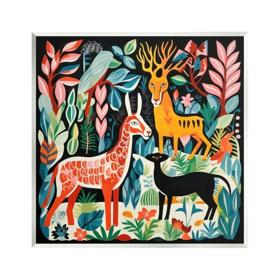 Stupell Industries Matisse Inspired Wildlife Animals & Insects Painting Unframed Art Print Wall Art, 12 x 12