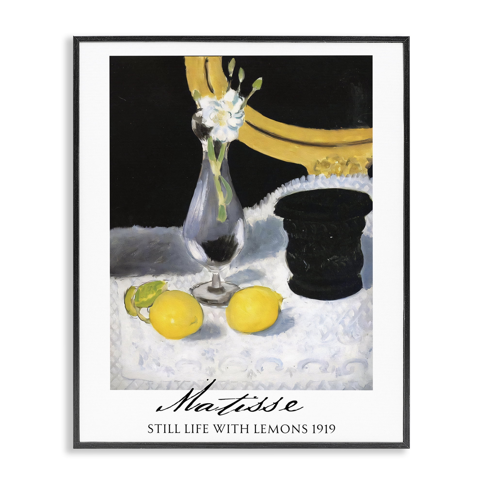 Stupell Industries Matisse Still Life Lemons Black Framed Giclee Art, design by Vintage Hustle