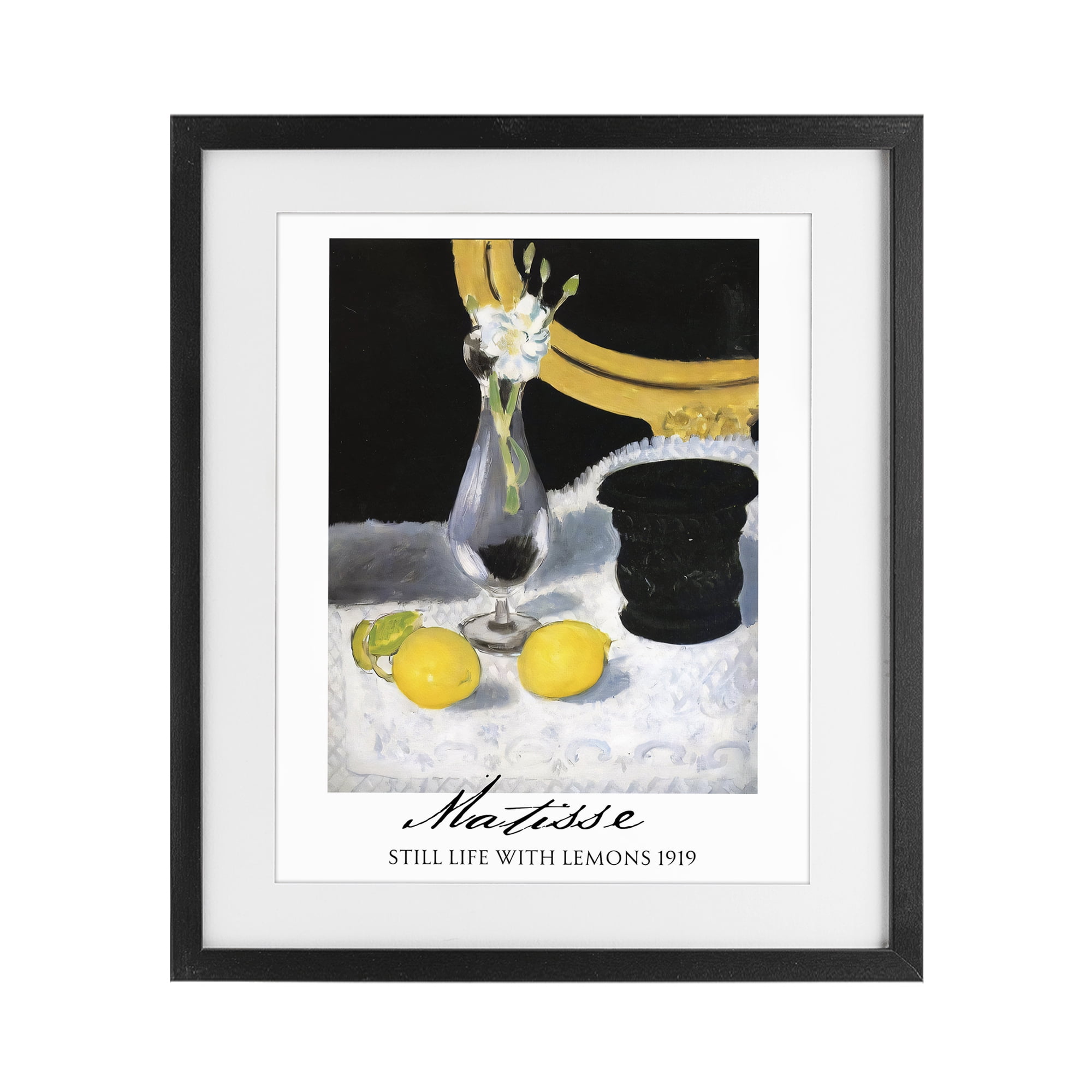 Stupell Industries Matisse Still Life Lemons Black Framed Print Under Glass, design by Vintage Hustle