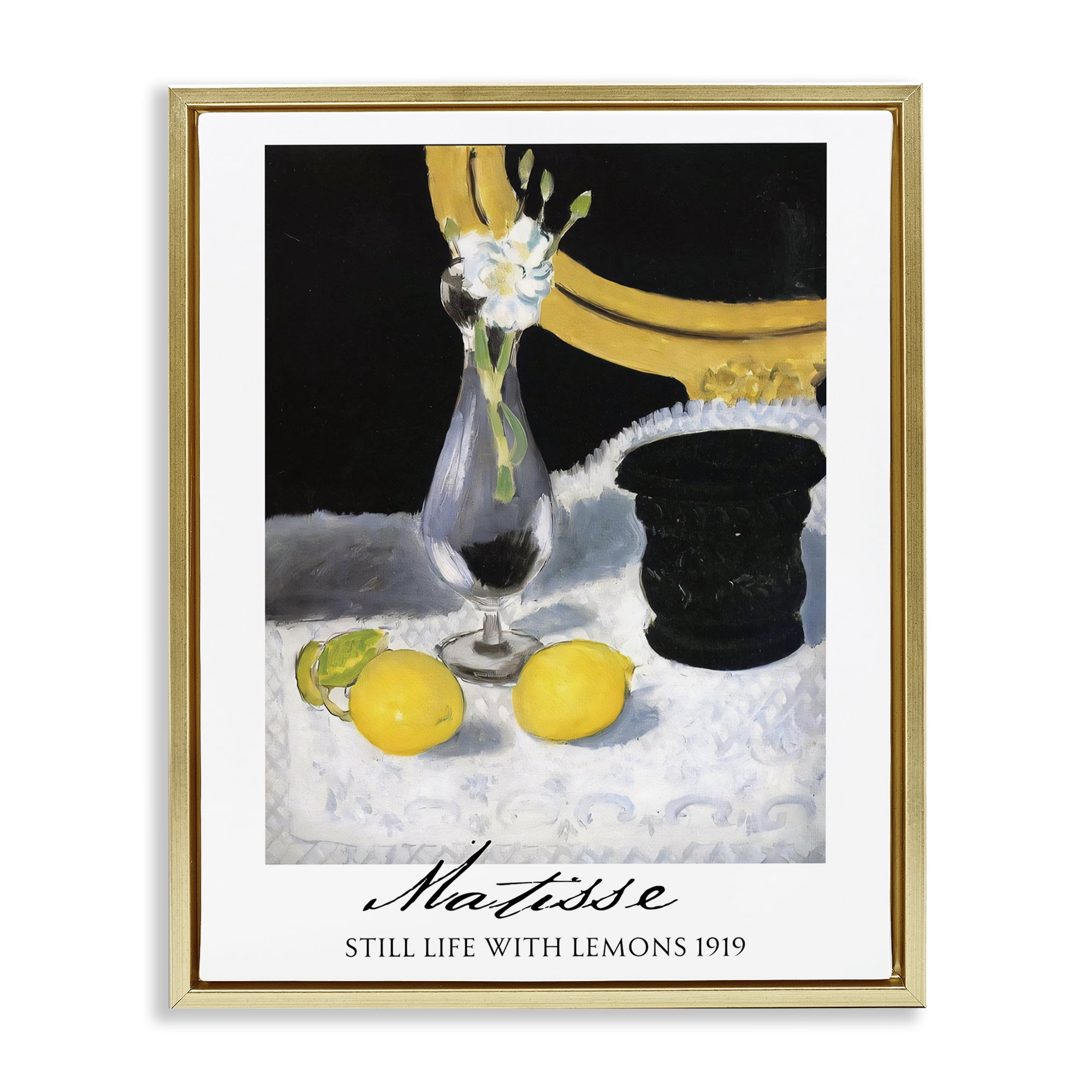 Stupell Industries Matisse Still Life Lemons Gold Framed Floater Canvas Wall Art, design by Vintage Hustle