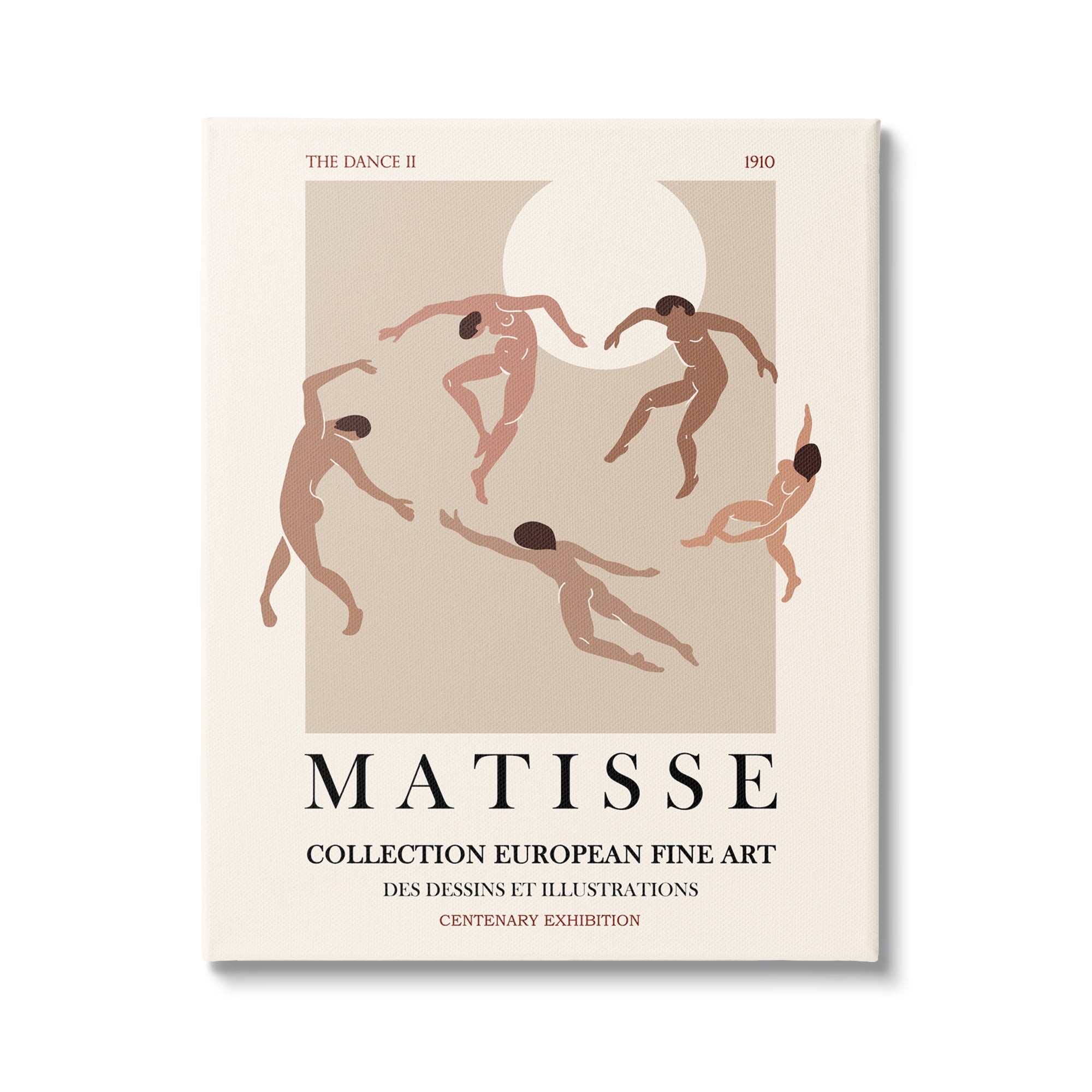 Stupell Industries Matisse Text Dancing People Neutral Tones Flyer Canvas Wall Art, 16 x 20, Design by Ros Ruseva
