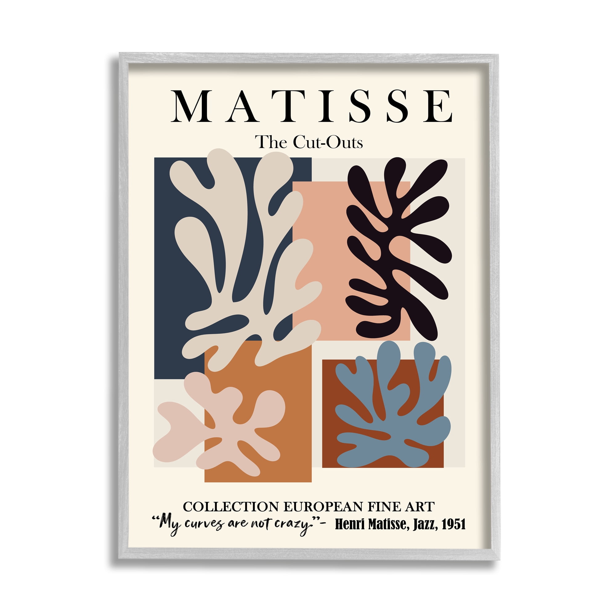 Stupell Industries Matisse Traditional Jazz Abstract Cut Out Forms, 11 x 14, Designed by Ros Ruseva