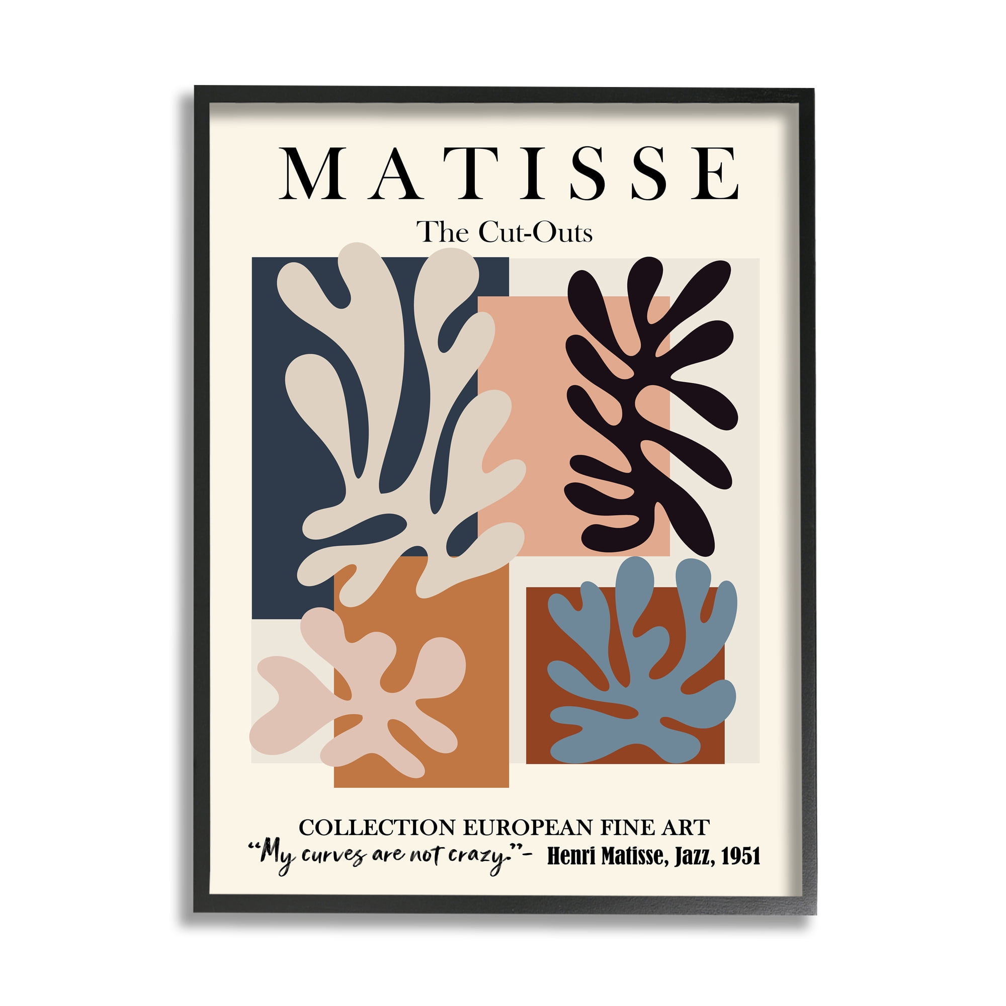 Stupell Industries Matisse Traditional Jazz Abstract Cut Out Forms, 16 x 20, Designed by Ros Ruseva