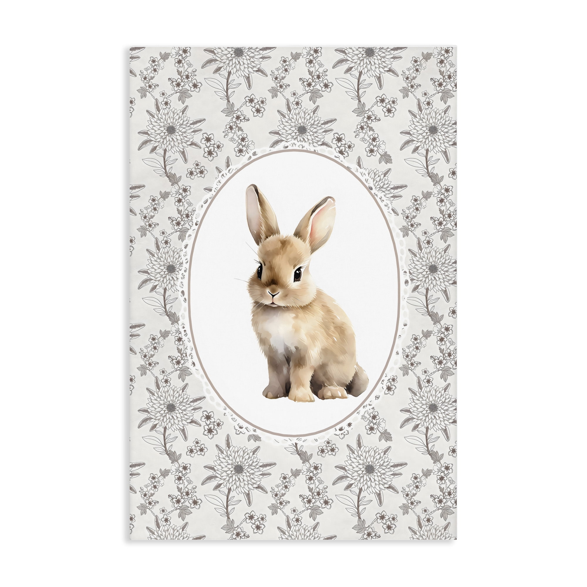 Stupell Industries Mauve Botanical Bunny Canvas Wall Art, design by Ink Drop Loft
