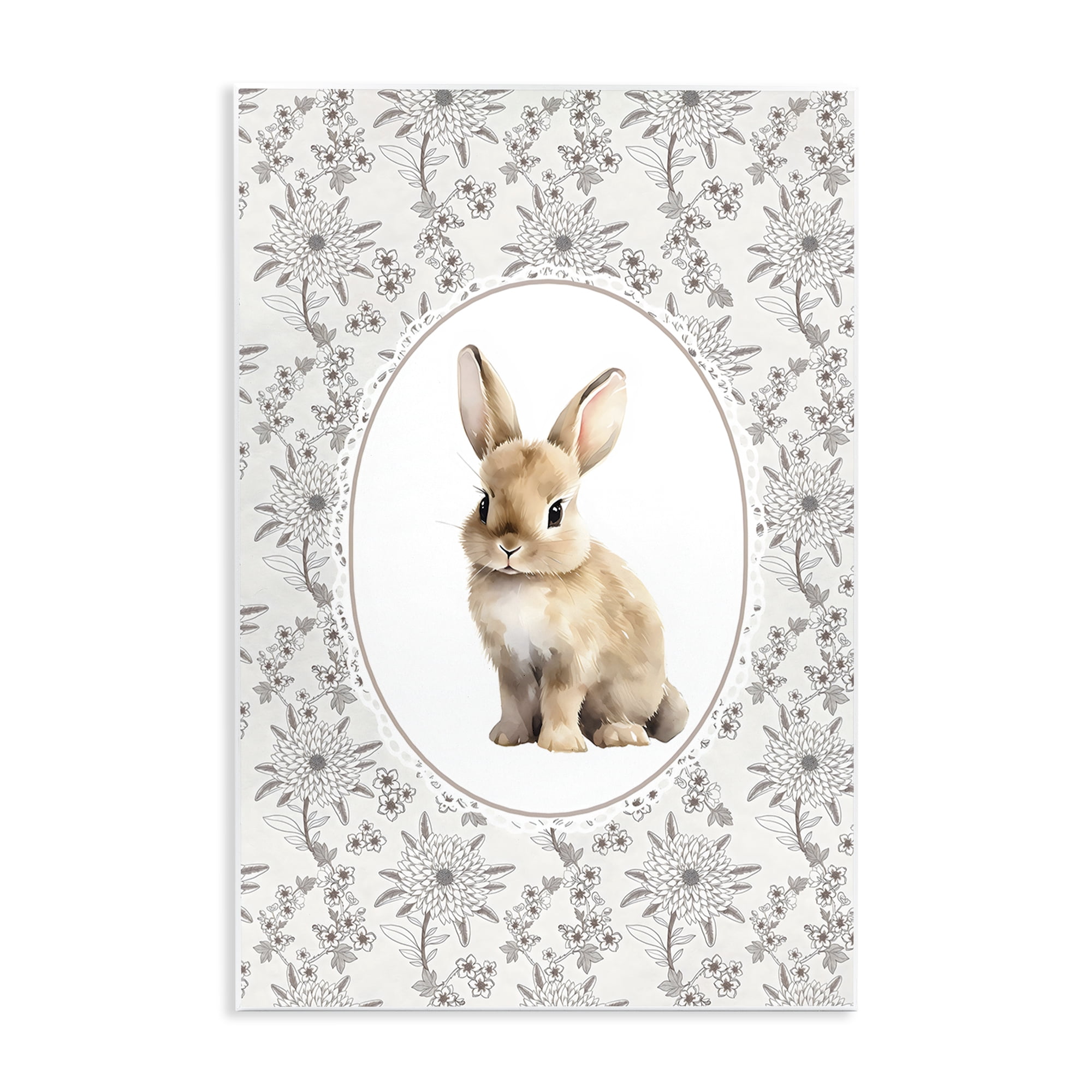 Stupell Industries Mauve Botanical Bunny Wall Plaque Art, design by Ink Drop Loft