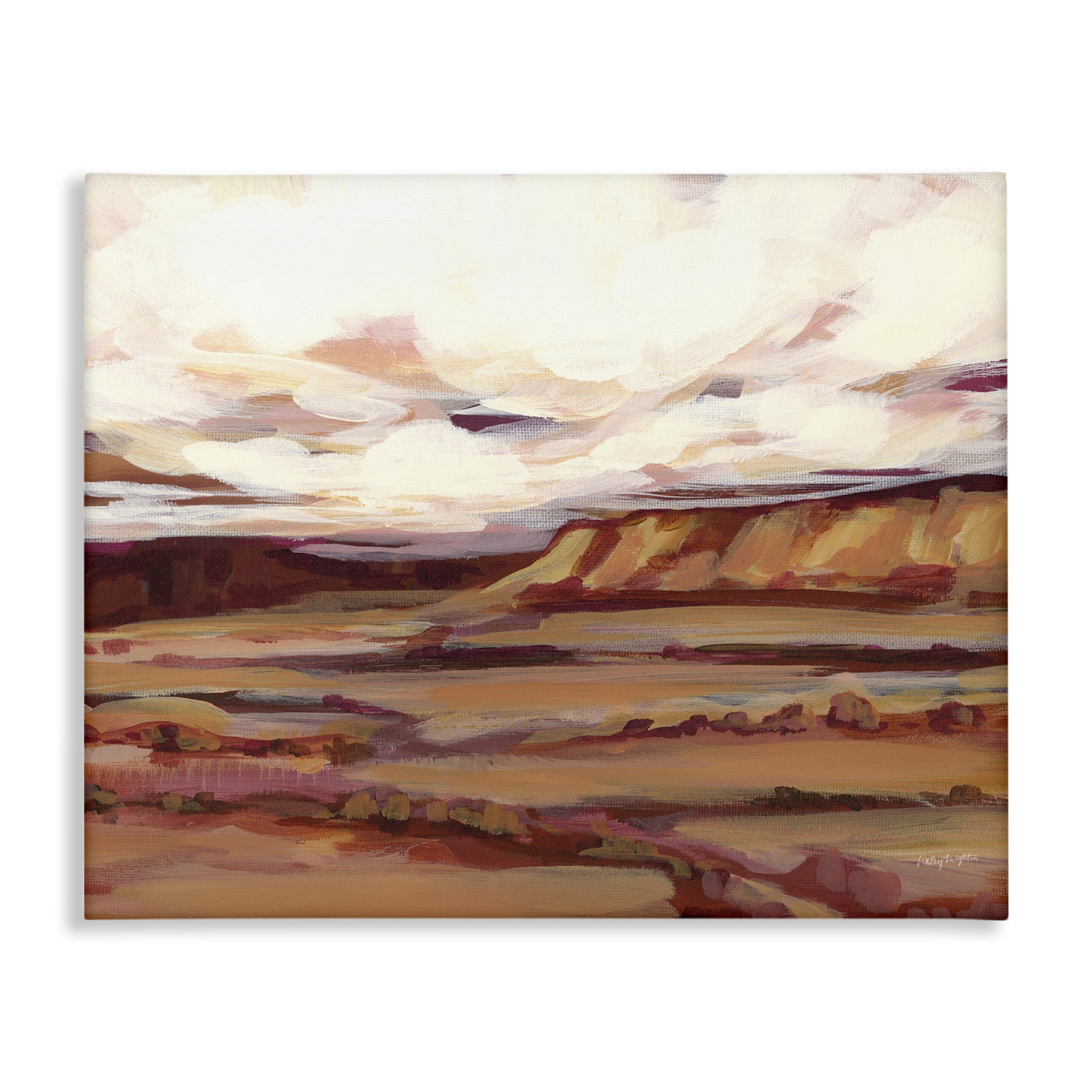 Stupell Industries Mauve Mesa Landscape Landscape Painting Gallery Wrapped Canvas Art Print Wall Art, 48 x 36