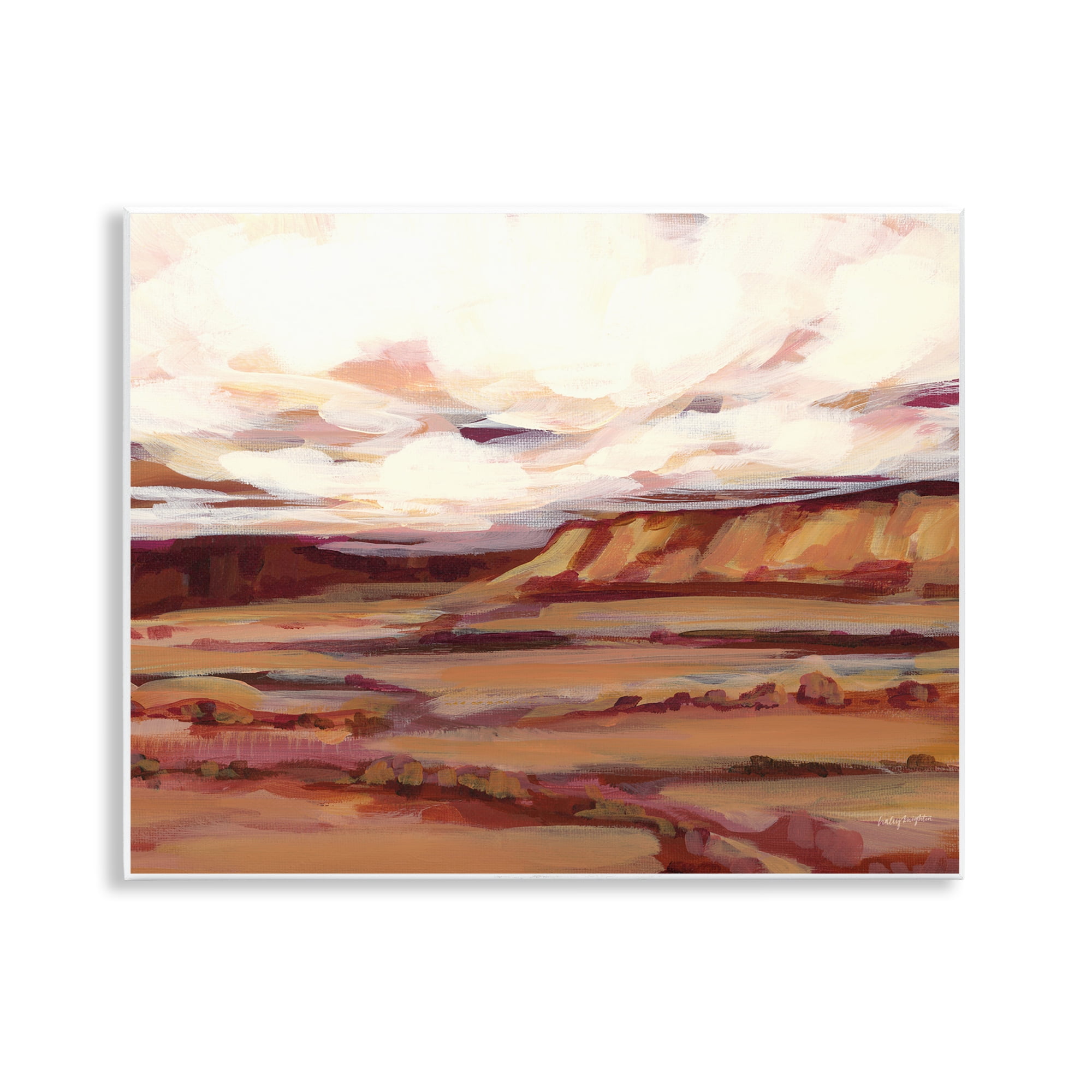 Stupell Industries Mauve Mesa Landscape Landscape Painting Unframed Art Print Wall Art, 14 x 11