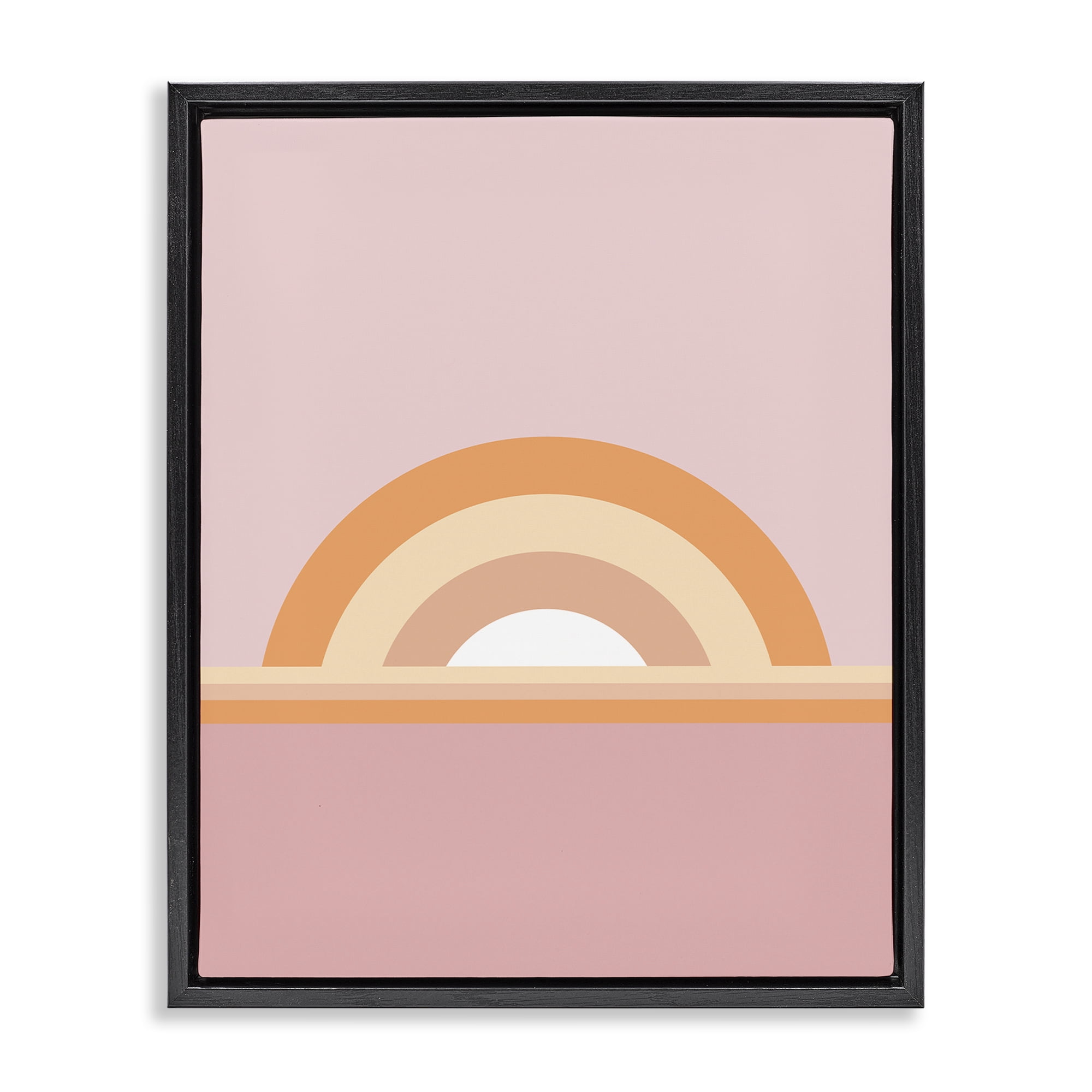 Stupell Industries Mauve & Orange Rainbow Abstract Painting Black Floater Framed Canvas Art Print Wall Art, 25 x 31
