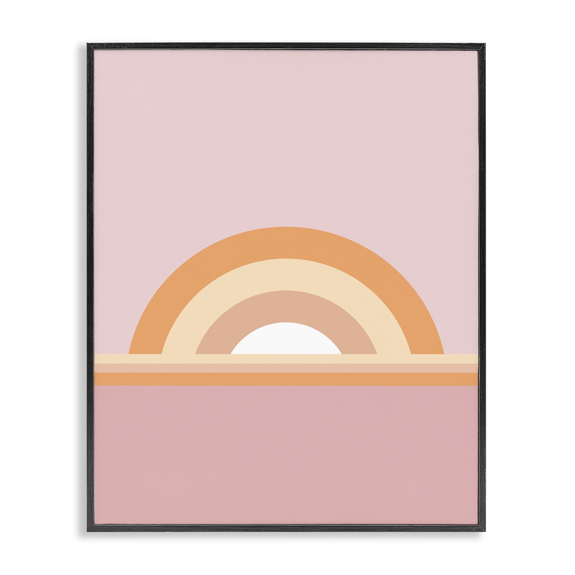 Stupell Industries Mauve & Orange Rainbow Abstract Painting Black Framed Art Print Wall Art, 11 x 14