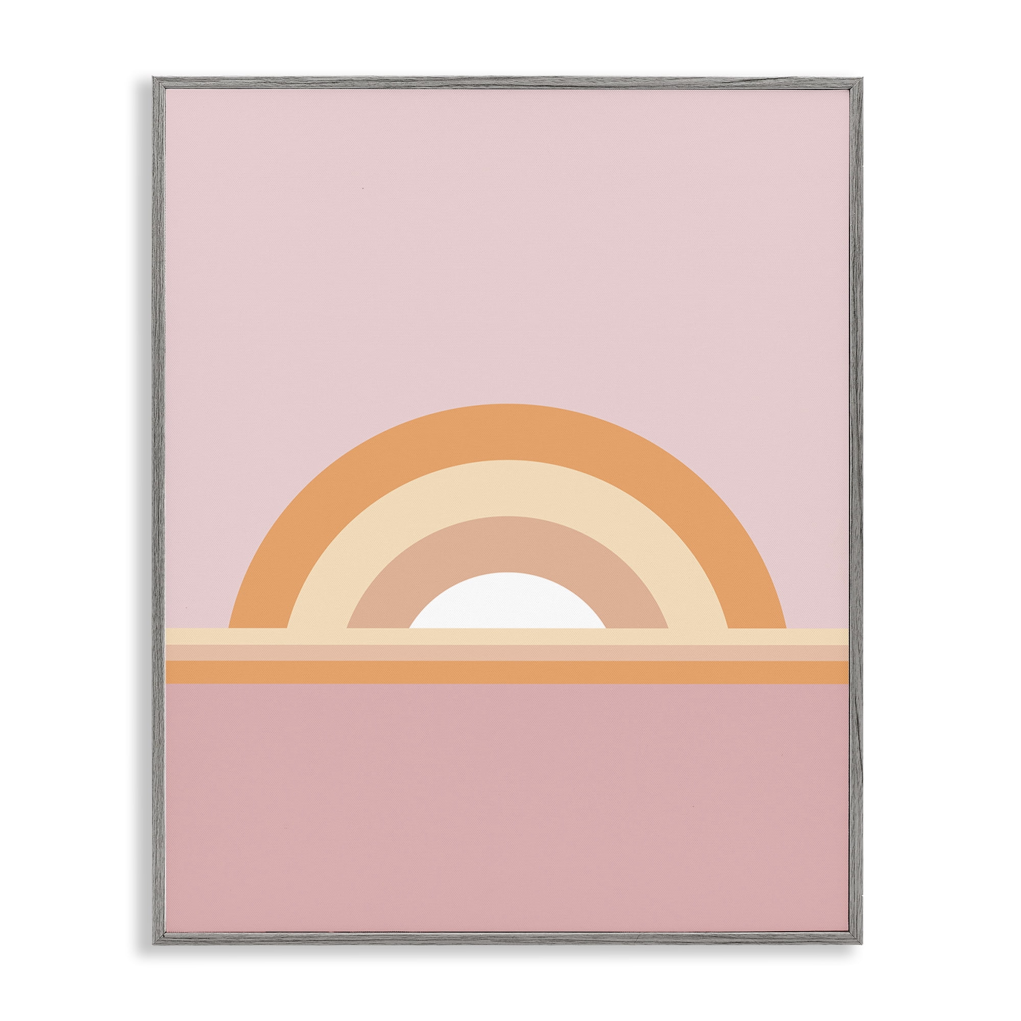 Stupell Industries Mauve & Orange Rainbow Abstract Painting Gray Framed Art Print Wall Art, 16 x 20