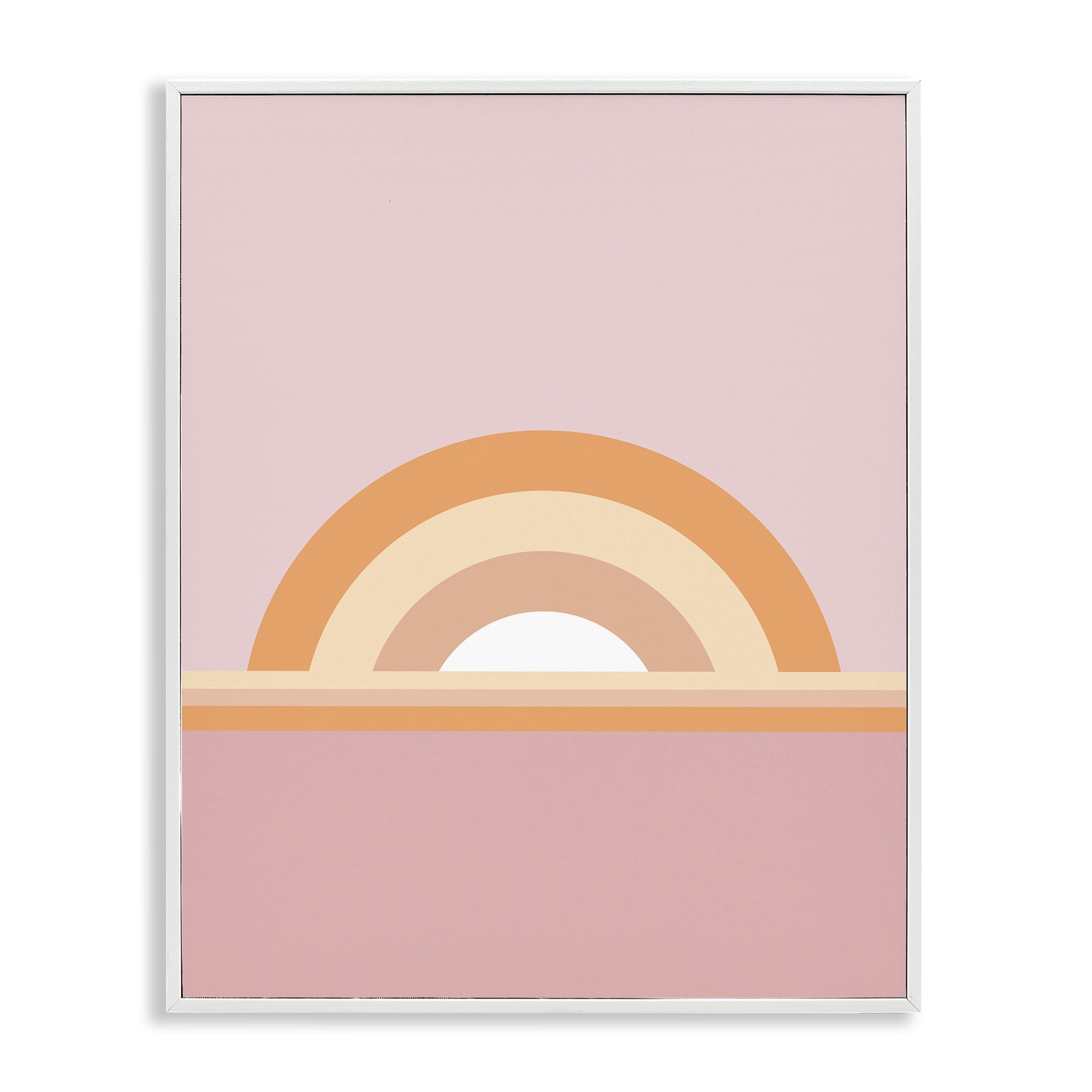 Stupell Industries Mauve & Orange Rainbow Abstract Painting White Framed Art Print Wall Art, 11 x 14