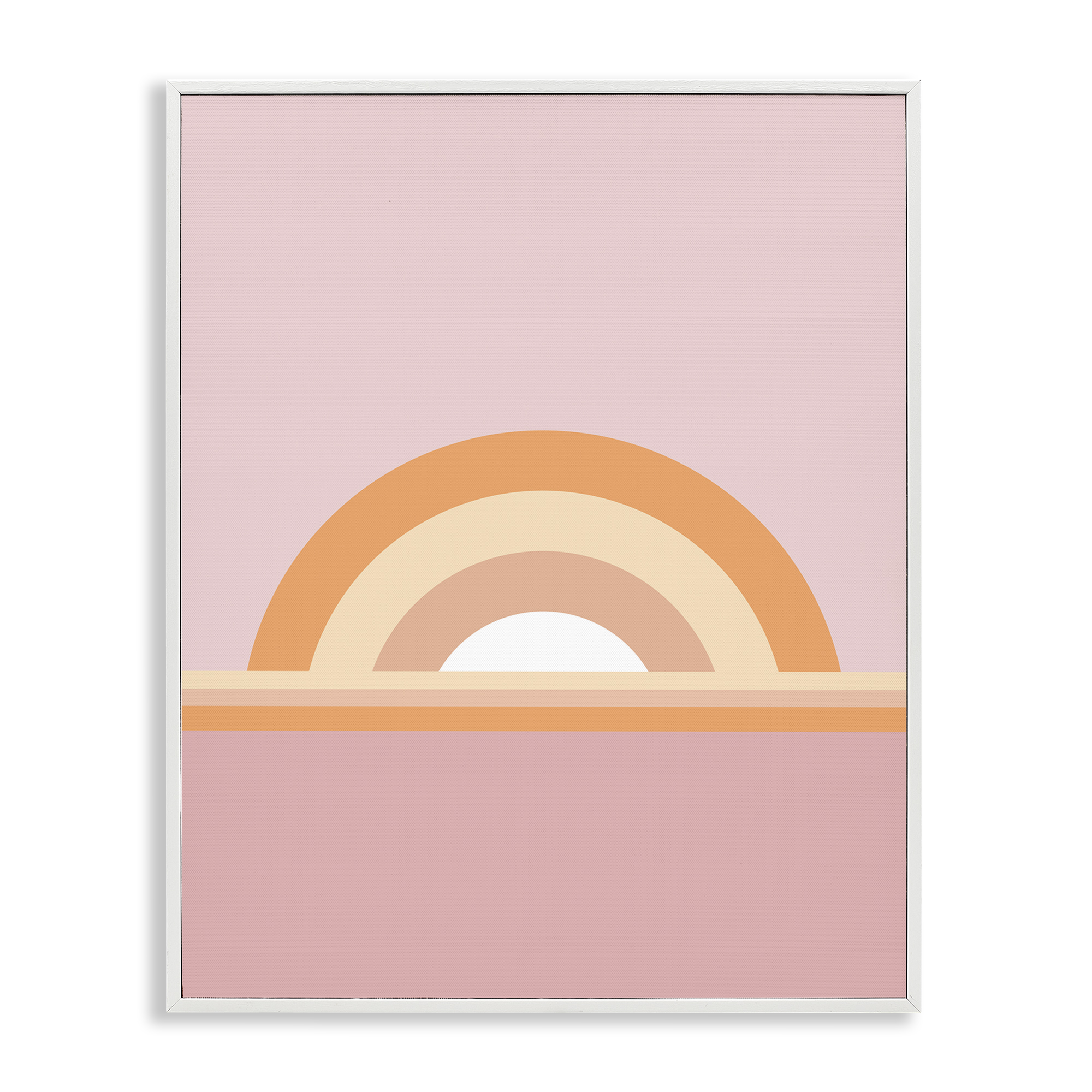 Stupell Industries Mauve & Orange Rainbow Abstract Painting White Framed Art Print Wall Art, 16 x 20