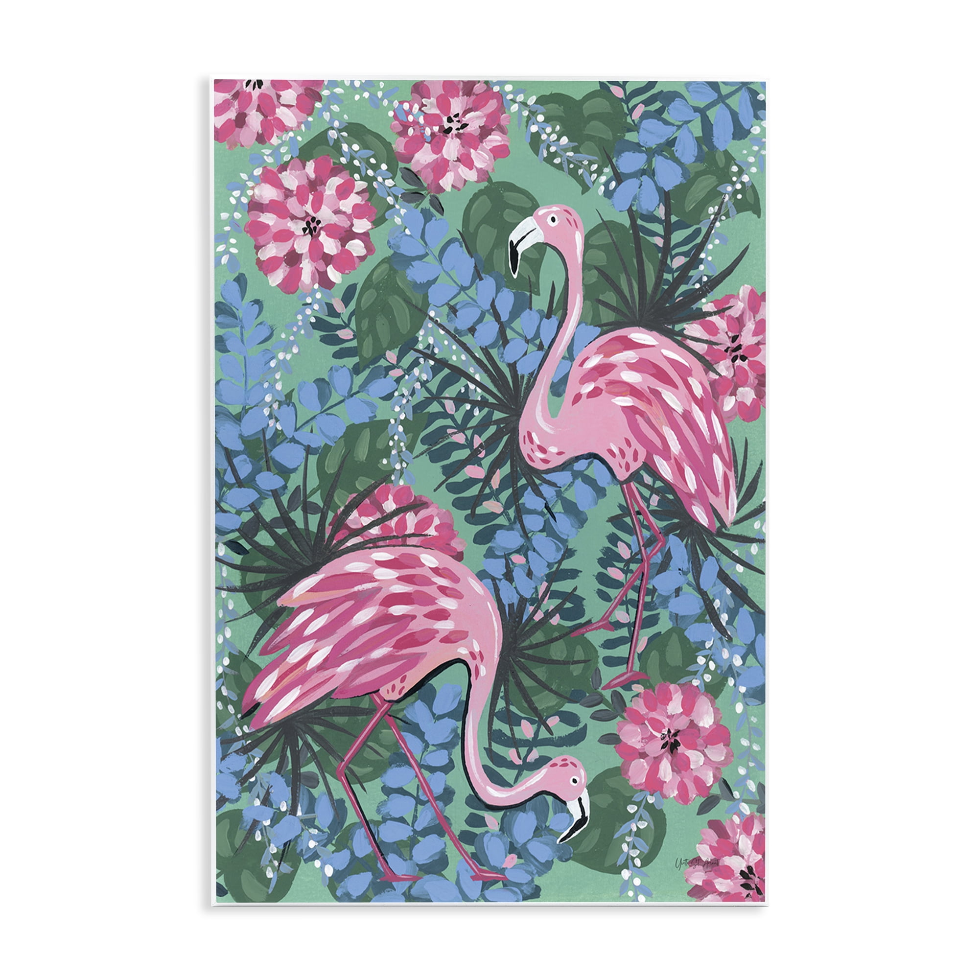 Stupell Industries Maximalist Flamingos Pattern Animals & Insects Painting Unframed Art Print Wall Art, 13 x 19
