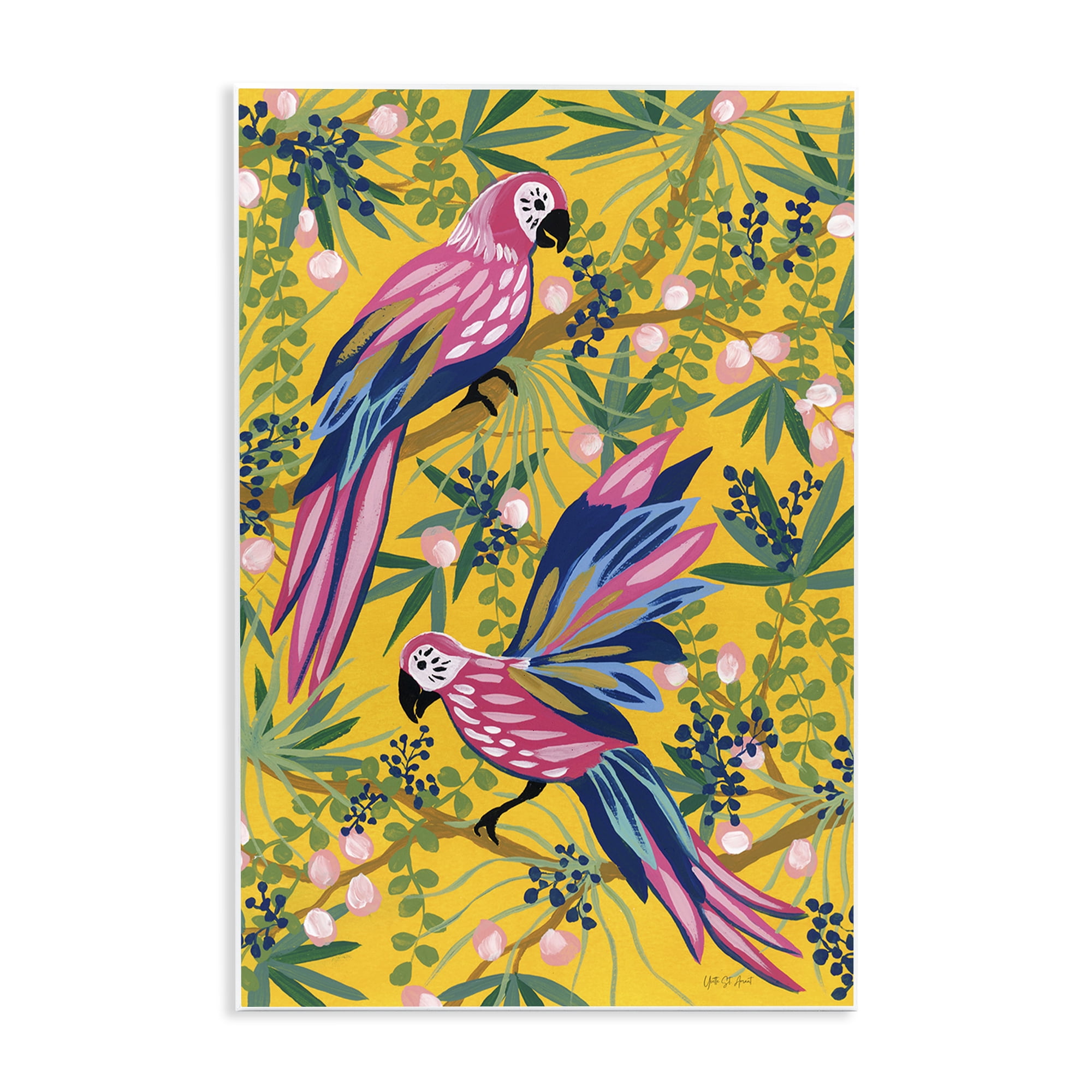 Stupell Industries Maximalist Parrots Pattern Animals & Insects Painting Unframed Art Print Wall Art, 13 x 19