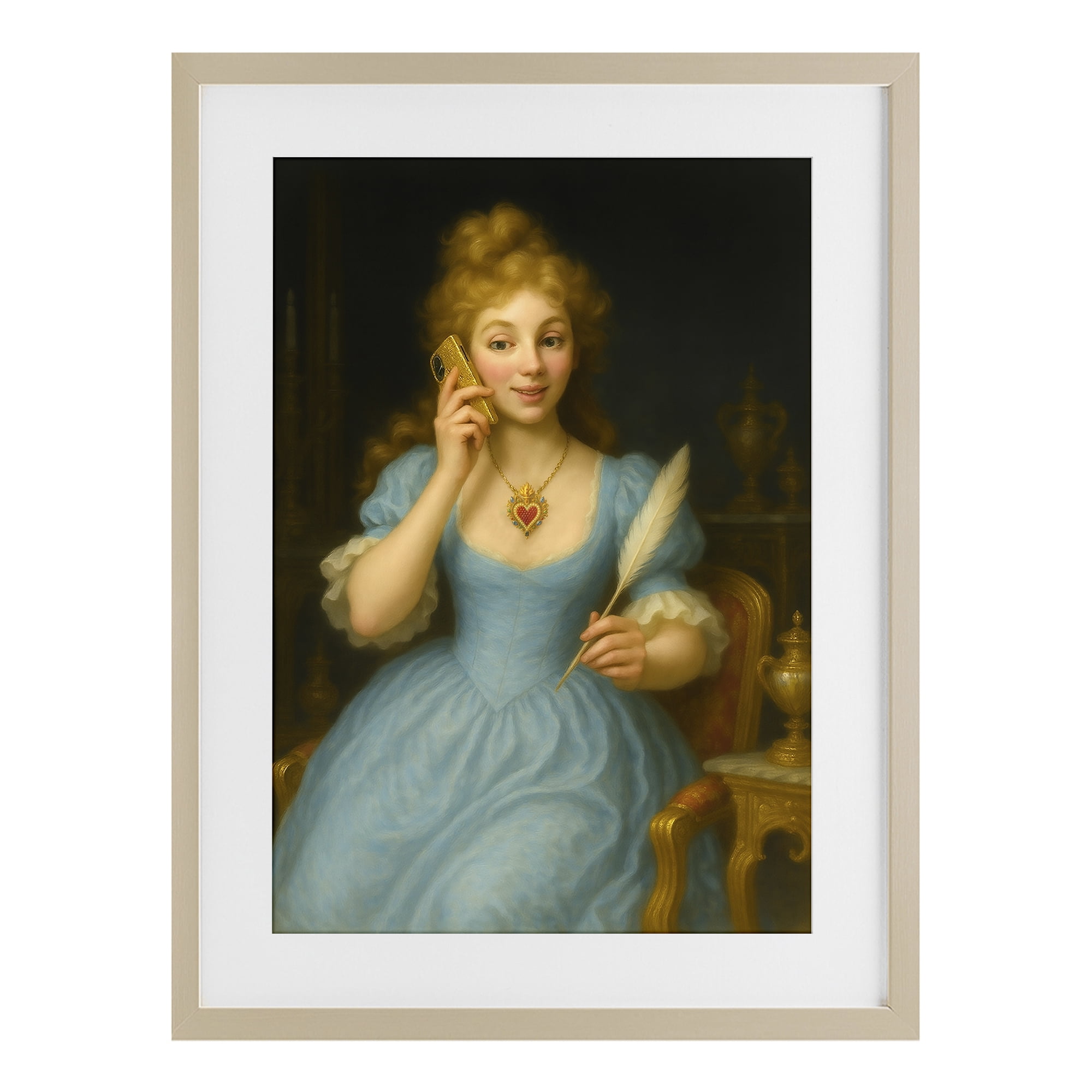 Stupell Industries May I Take A Message Birch Framed Print Under Glass, design by Grotto Studios