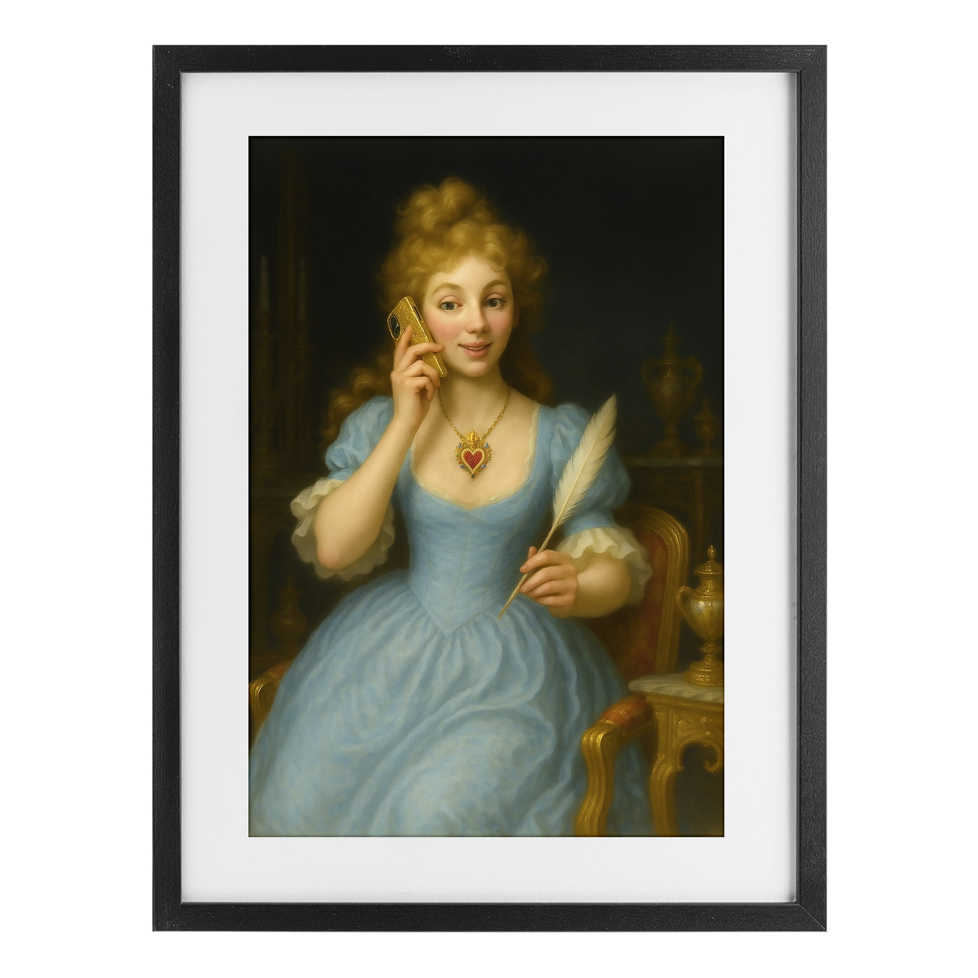 Stupell Industries May I Take A Message Black Framed Print Under Glass, design by Grotto Studios