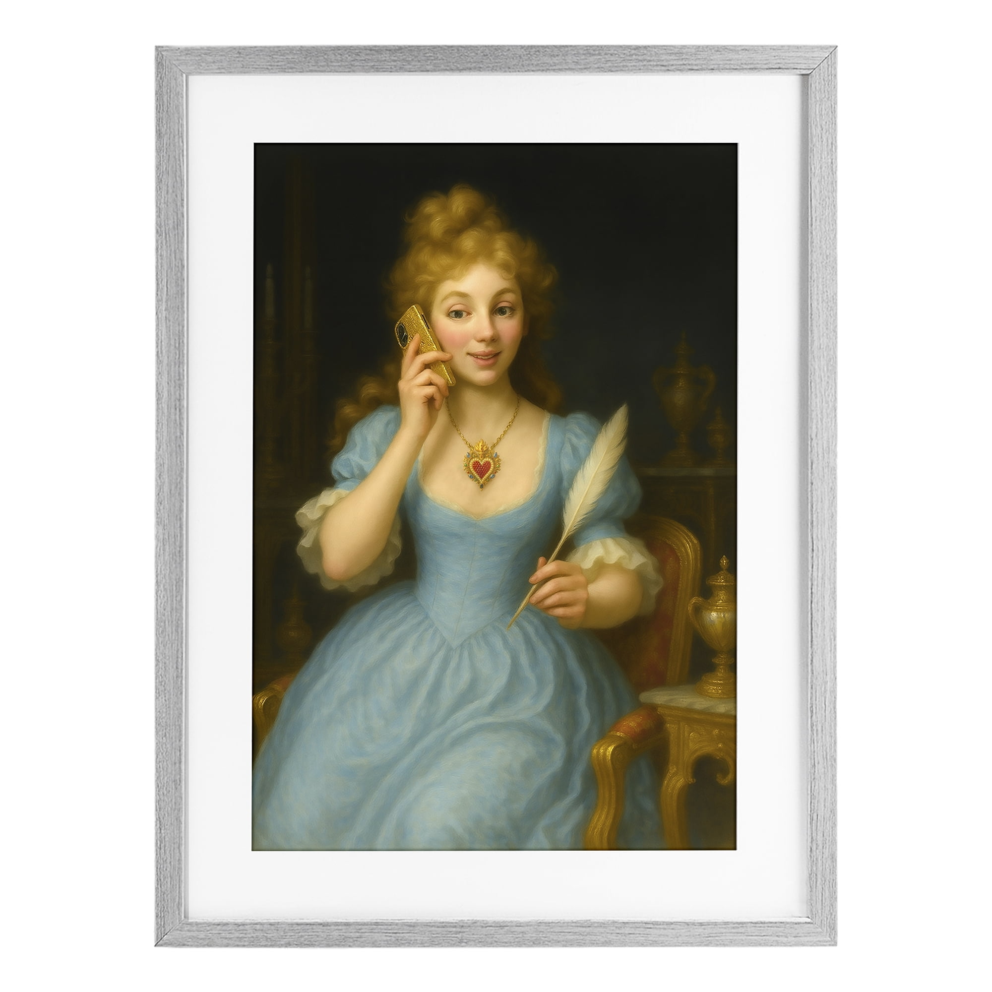 Stupell Industries May I Take A Message Gray Framed Print Under Glass, design by Grotto Studios