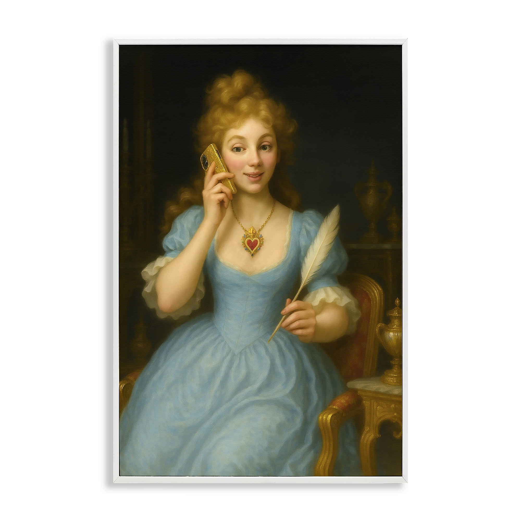 Stupell Industries May I Take A Message White Framed Giclee Art, design by Grotto Studios