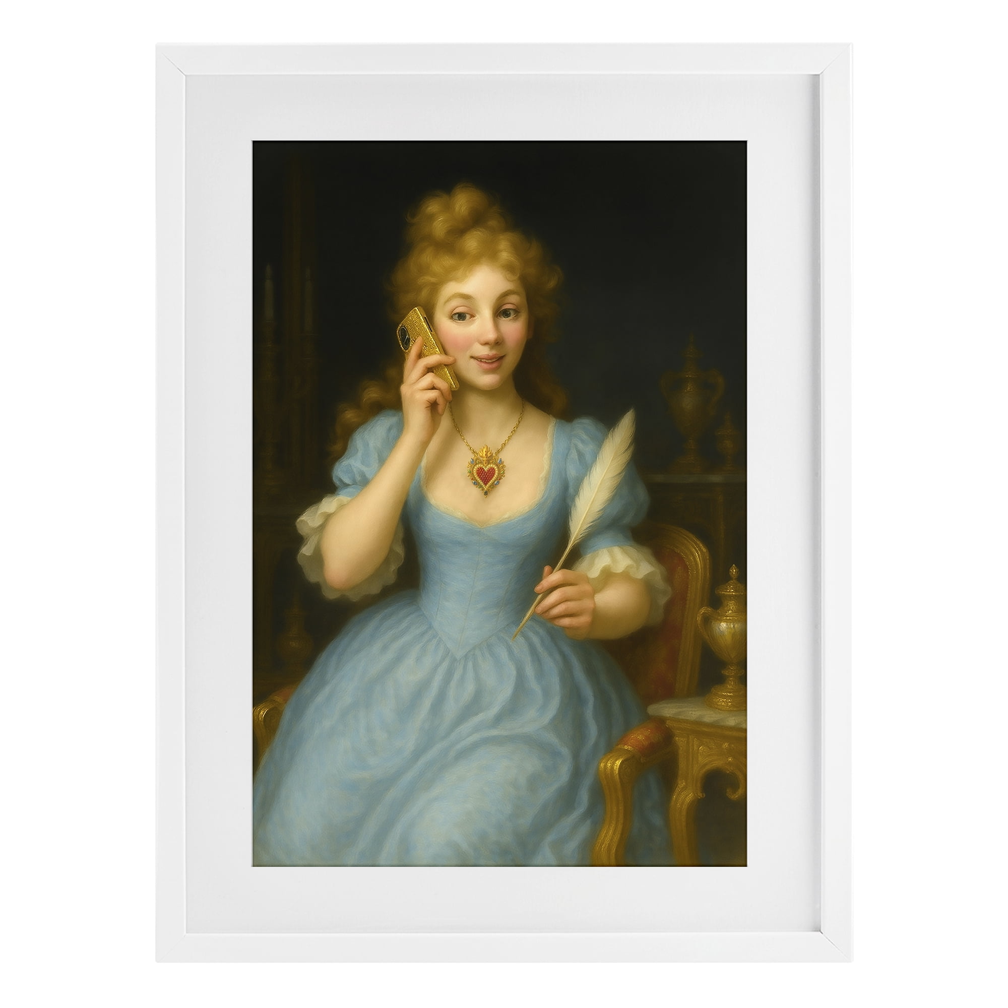 Stupell Industries May I Take A Message White Framed Print Under Glass, design by Grotto Studios