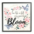 thumbnail image 1 of Stupell Industries May Your Day Bloom Quote Blue Butterflies Pink Blossoms Inspirational Painting Black Framed Art Print Wall Art, 12 x 12, 1 of 7