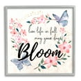 thumbnail image 1 of Stupell Industries May Your Day Bloom Quote Blue Butterflies Pink Blossoms Inspirational Painting Gray Framed Art Print Wall Art, 24 x 24, 1 of 7