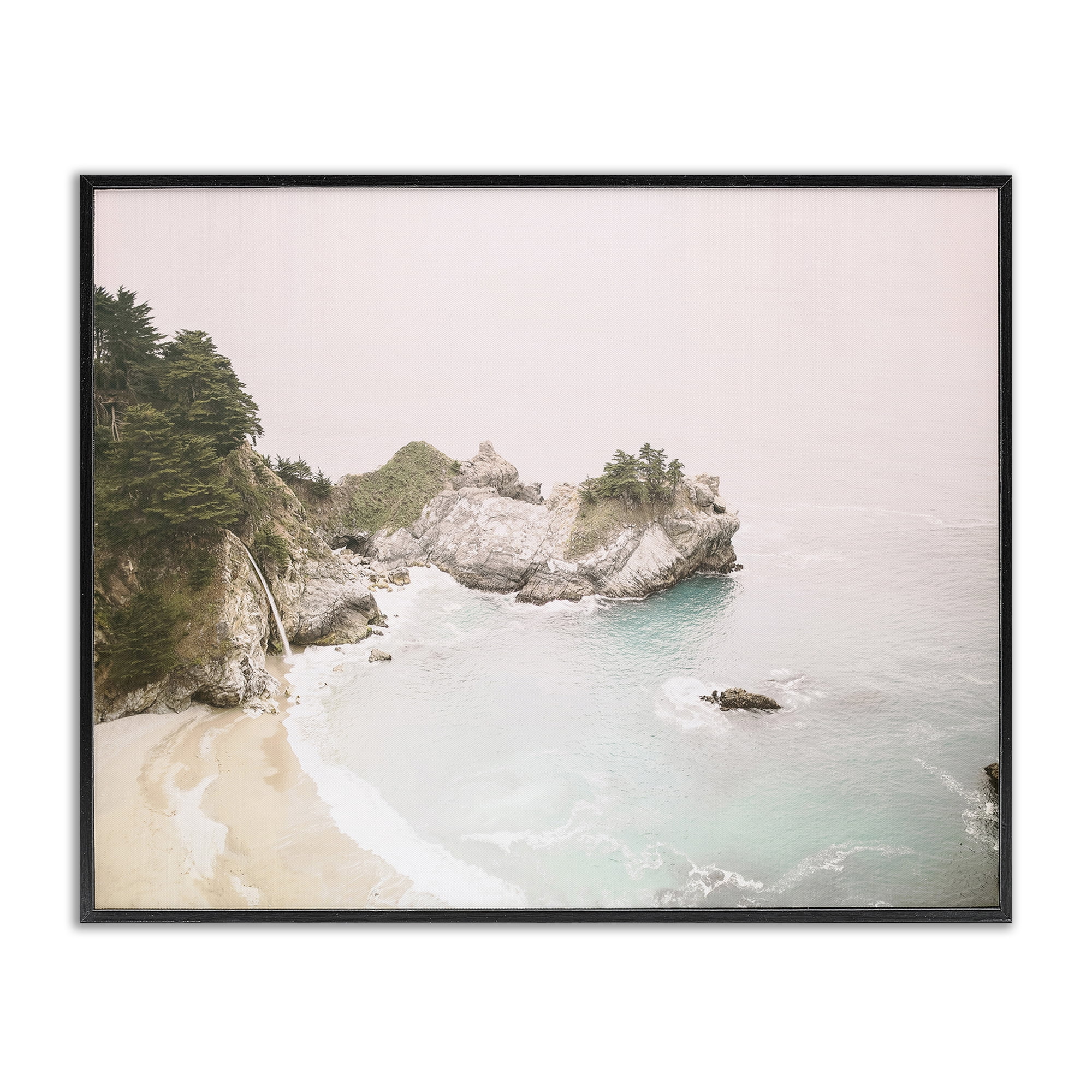 Stupell Industries McWays Falls Seascape Nautical & Beach Photography Black Framed Art Print Wall Art, 20 x 16