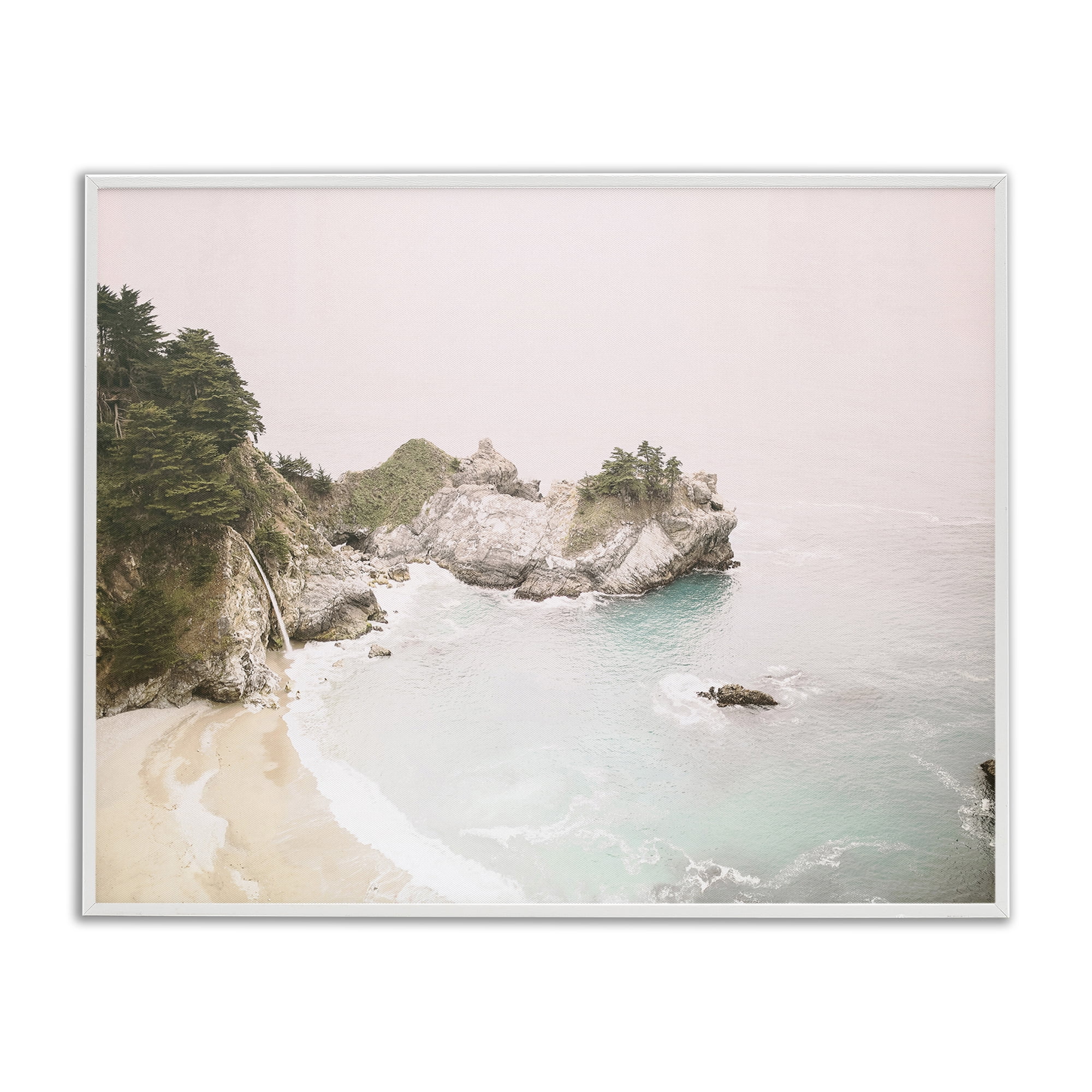 Stupell Industries McWays Falls Seascape Nautical & Beach Photography White Framed Art Print Wall Art, 14 x 11