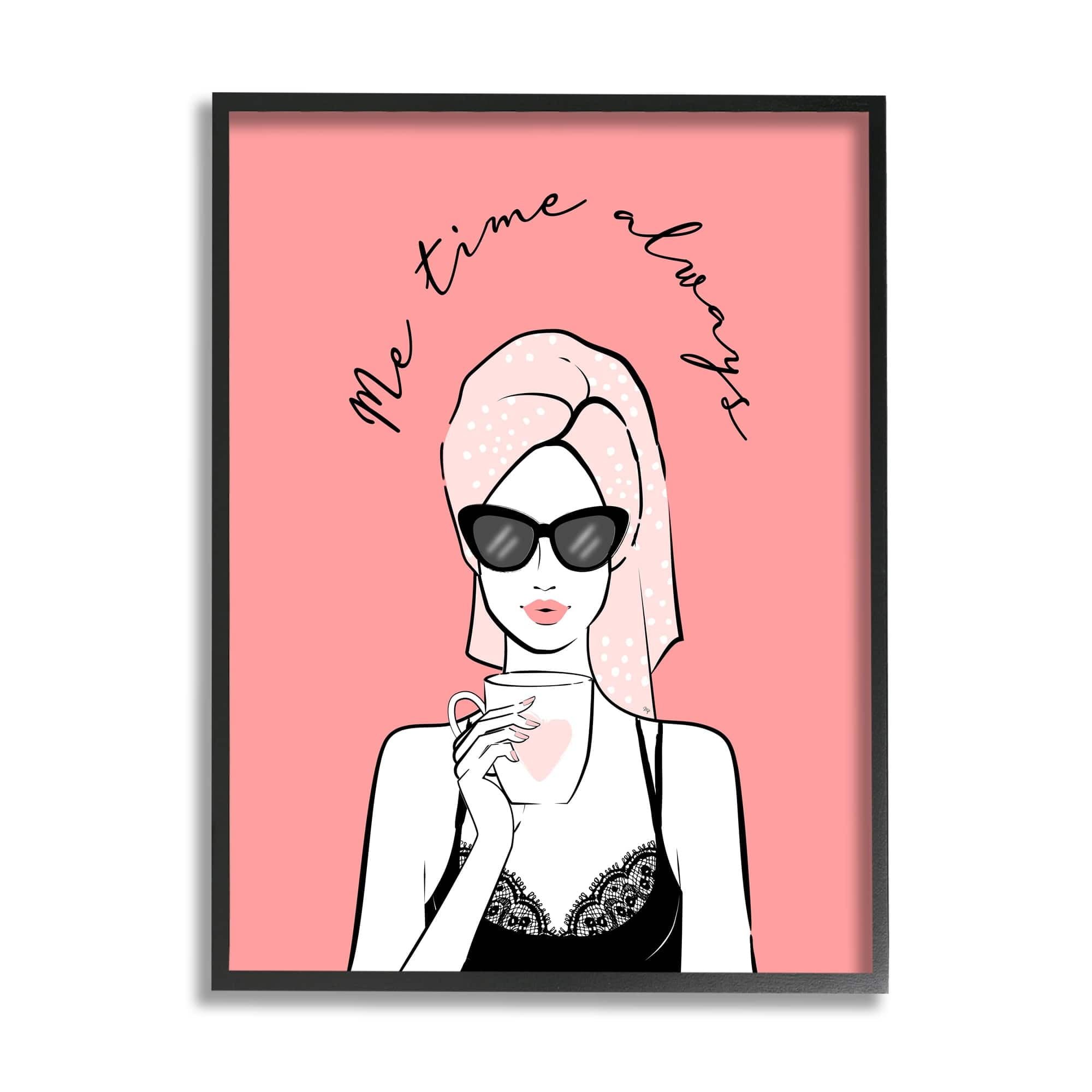 Stupell Industries Me Time Always Inspirational Glam Morning Relaxing Coffee,11 x 14, Design by Martina Pavlova