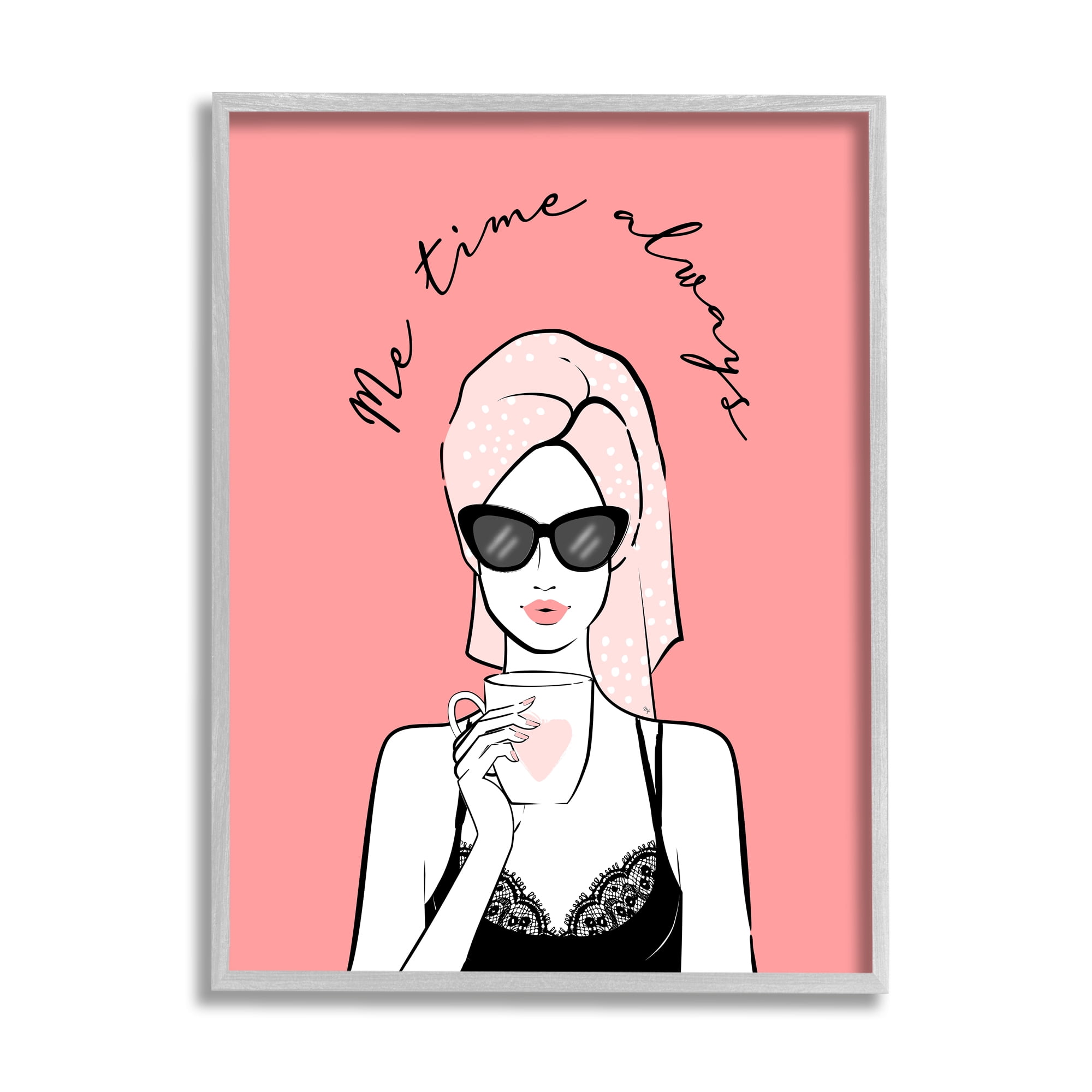 Stupell Industries Me Time Always Inspirational Glam Morning Relaxing Coffee,24 x 30, Design by Martina Pavlova