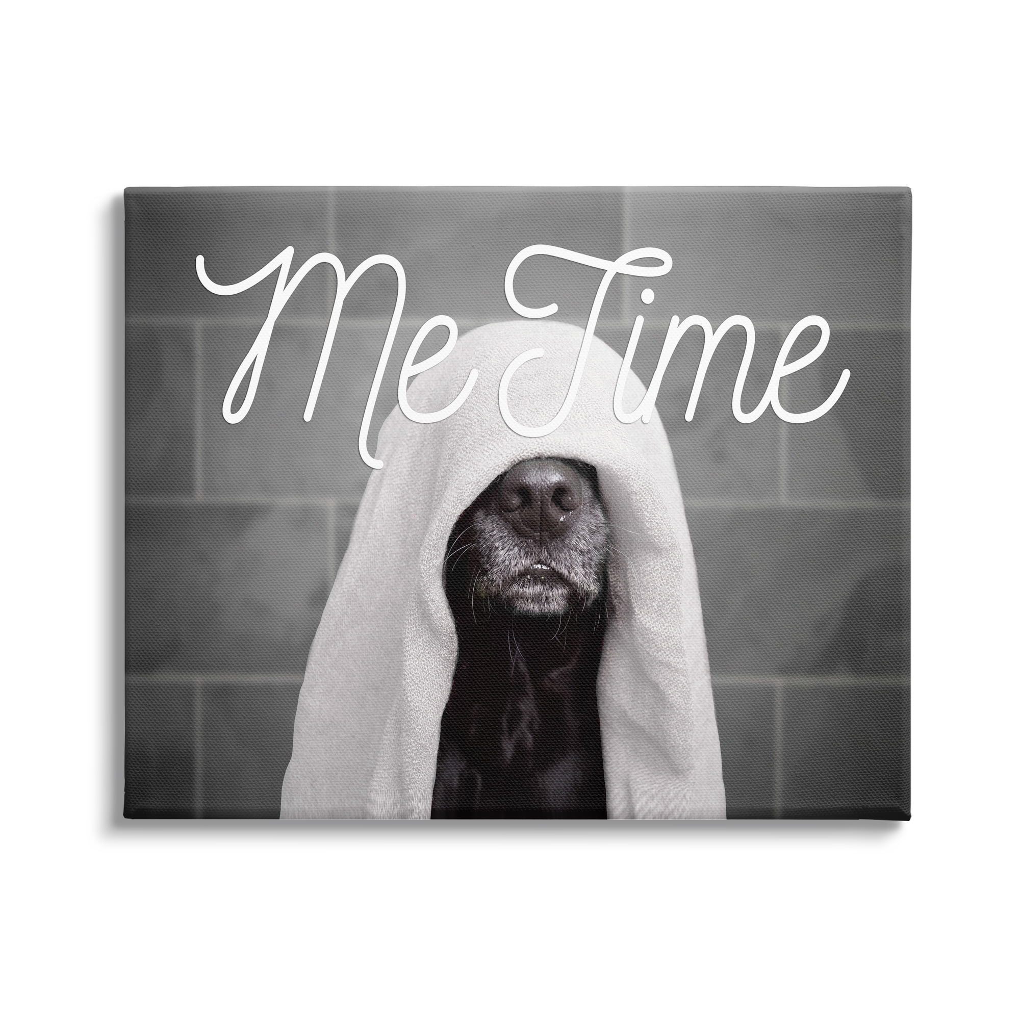 Stupell Industries Me Time Pet Dog Bathroom Portrait Graphic Art Gallery Wrapped Canvas Print Wall Art, 30x24, By Adobe Stock