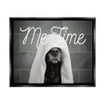 thumbnail image 1 of Stupell Industries Me Time Pet Dog Bathroom Portrait Jet Black Framed Floating Canvas Wall Art, 16x20, by Adobe Stock, 1 of 8