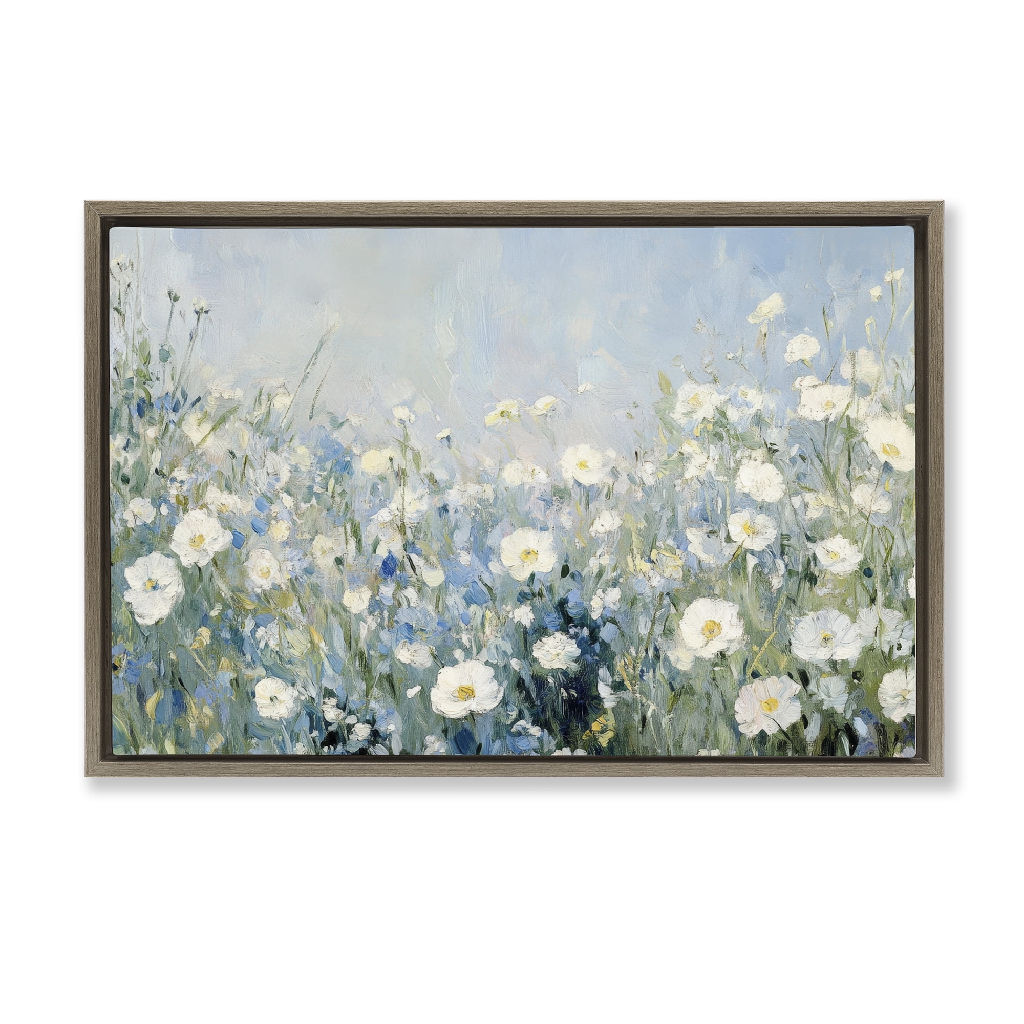 Stupell Industries Meadow Foliage Dream Brown Framed Floater Canvas Wall Art, design by Petal Prints Design