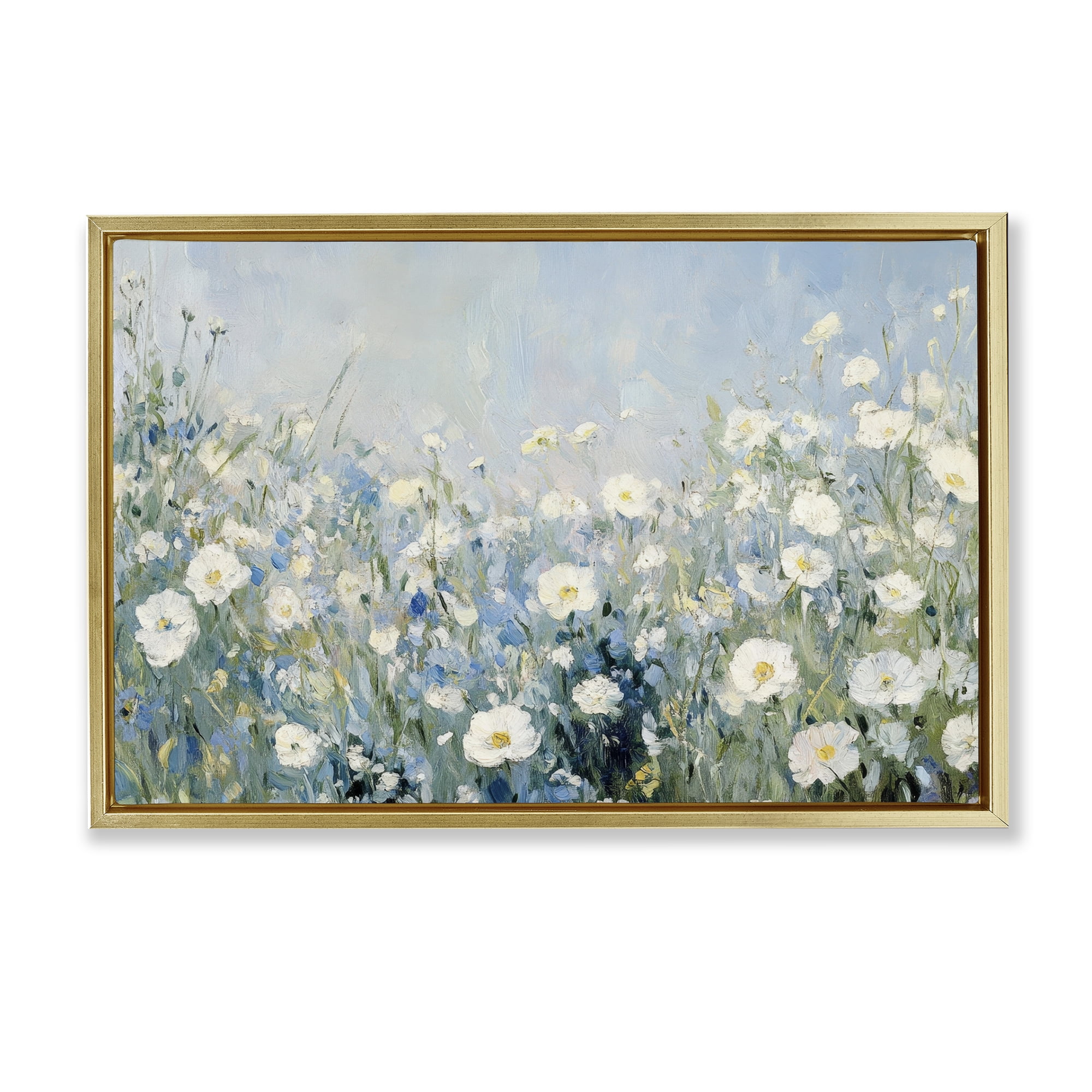 Stupell Industries Meadow Foliage Dream Gold Framed Floater Canvas Wall Art, design by Petal Prints Design