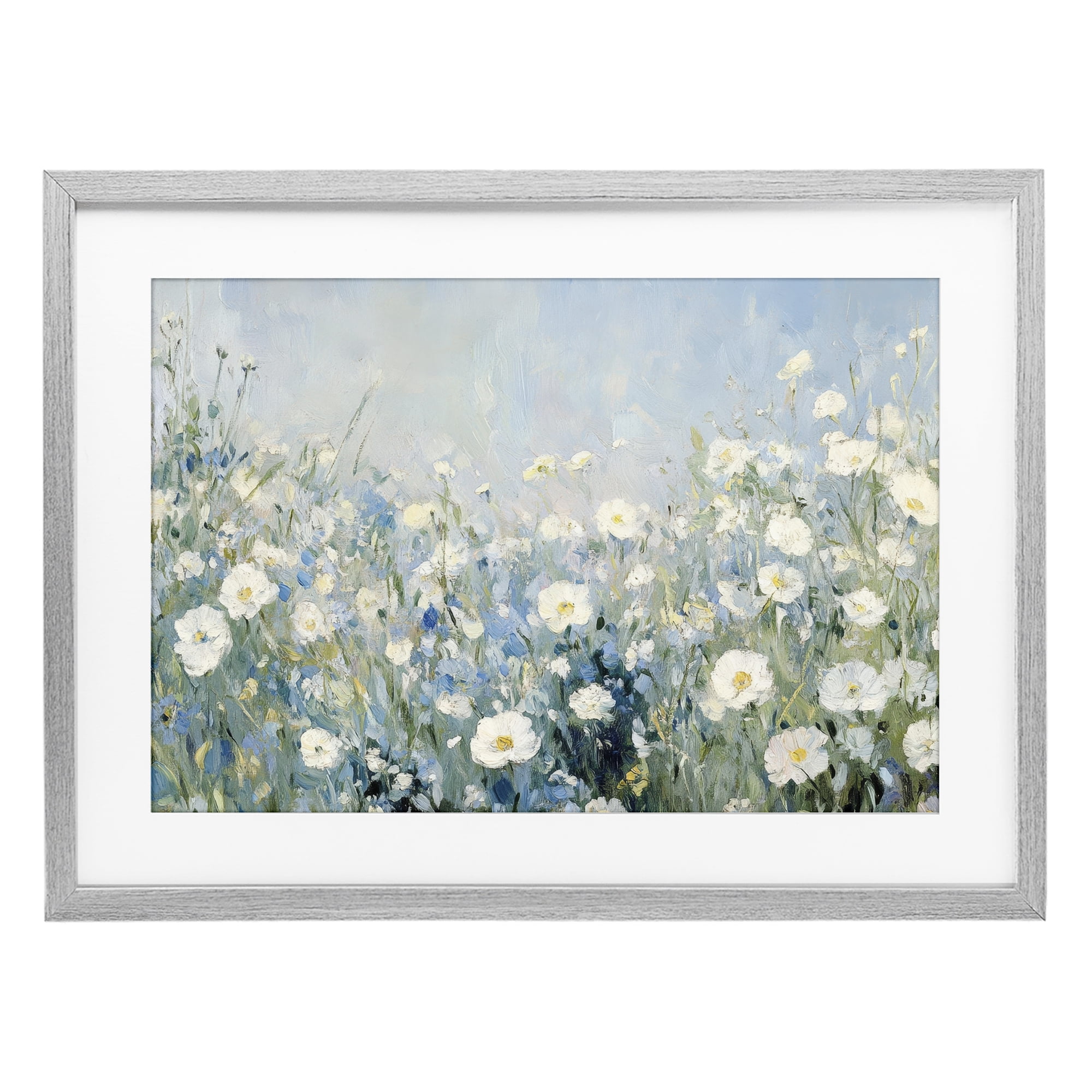 Stupell Industries Meadow Foliage Dream Gray Framed Print Under Glass, design by Petal Prints Design