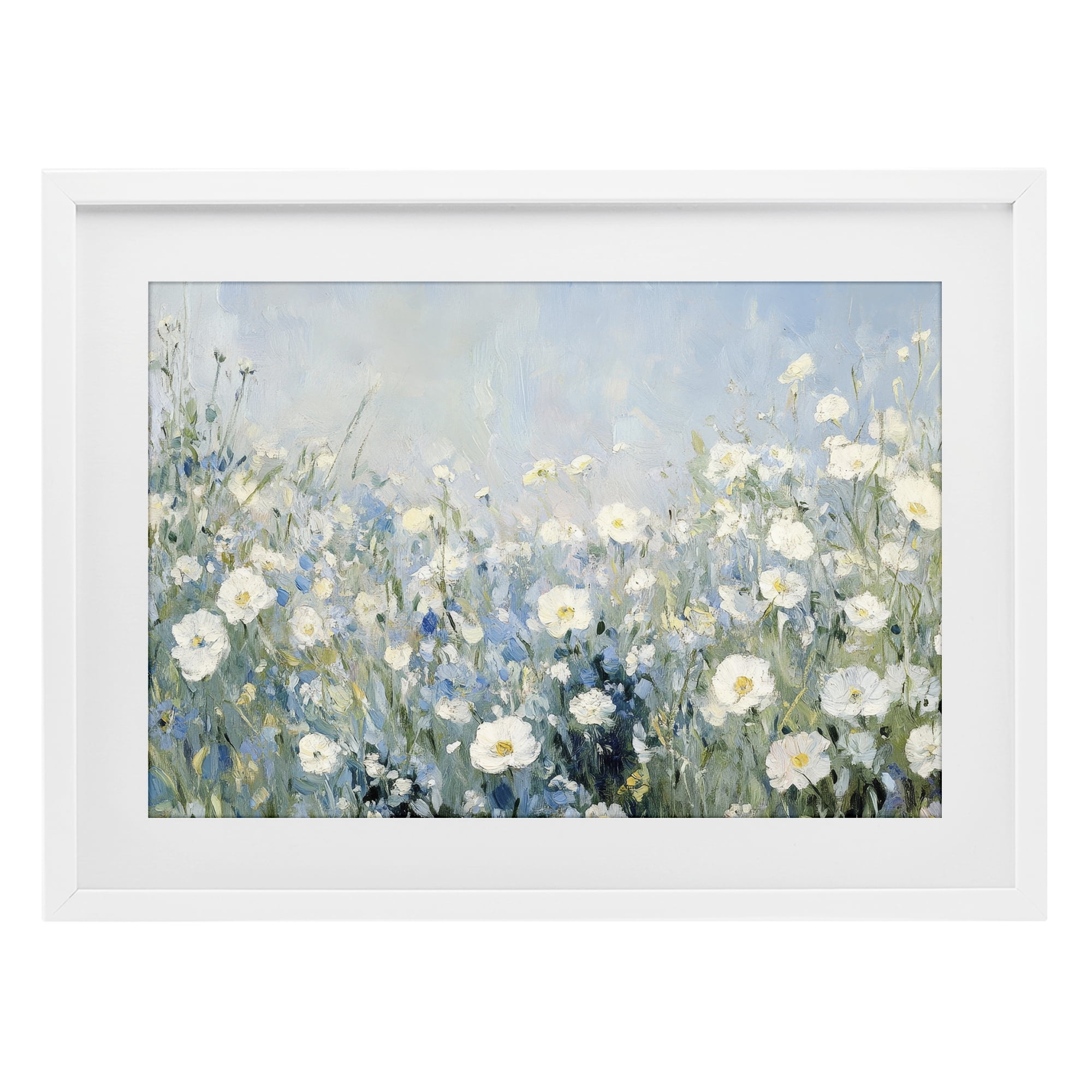 Stupell Industries Meadow Foliage Dream White Framed Print Under Glass, design by Petal Prints Design