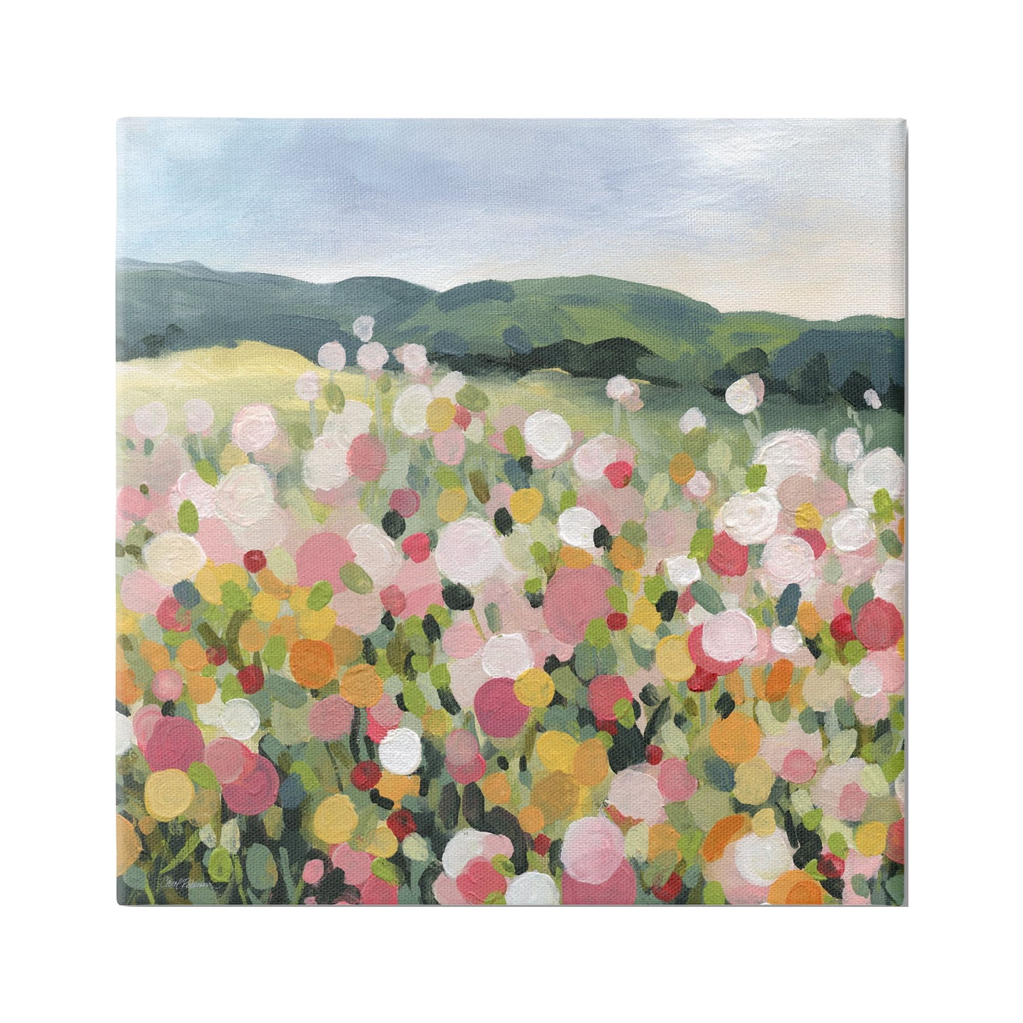 Stupell Industries Meadow Landscape Painting Abstract Painting Gallery Wrapped Canvas Art Print Wall Art, 24 x 24