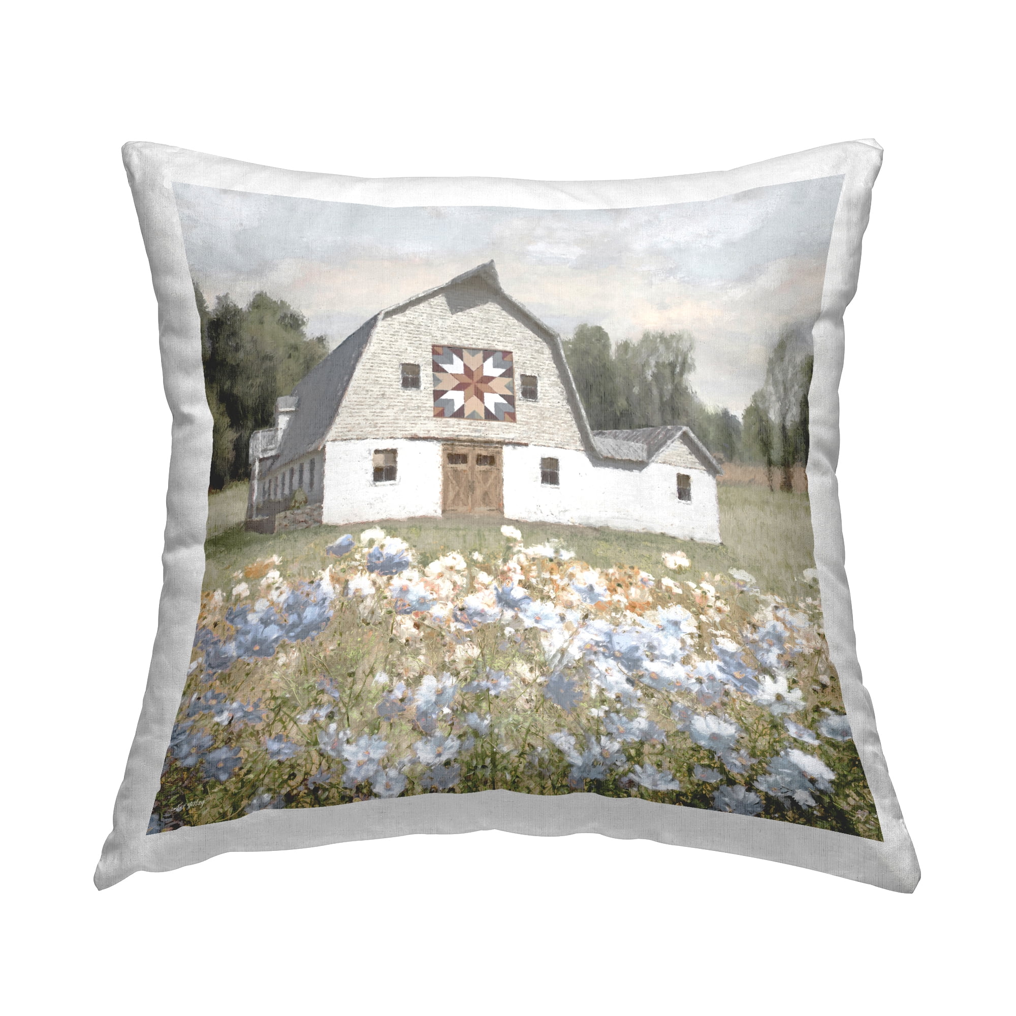 Stupell Industries Meadow View & Barn Decorative Printed Throw Pillow Design by Amber Sterling.