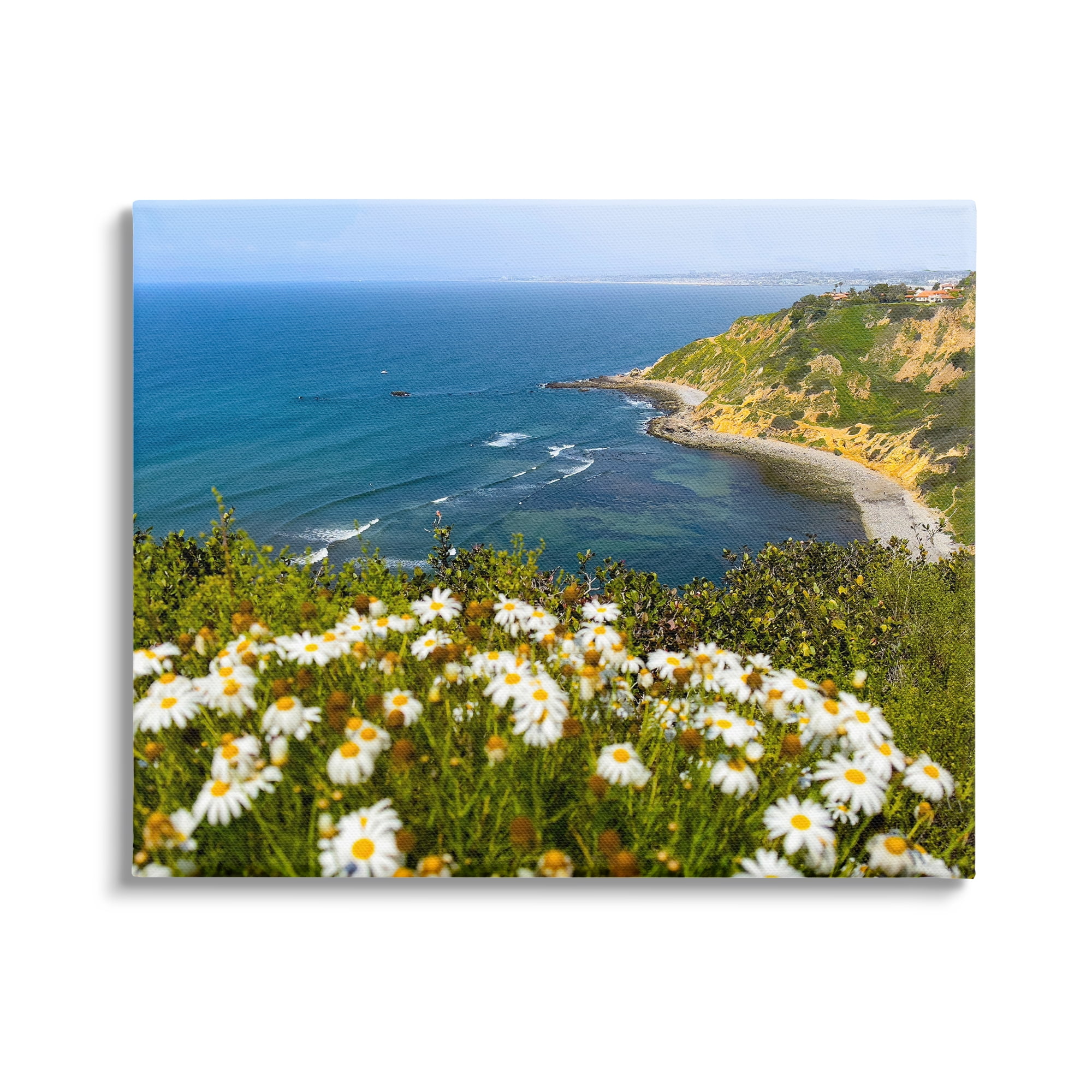 Stupell Industries Meadow over Ocean Tide Landscape Photography Gallery Wrapped Canvas Art Print Wall Art, 40 x 30