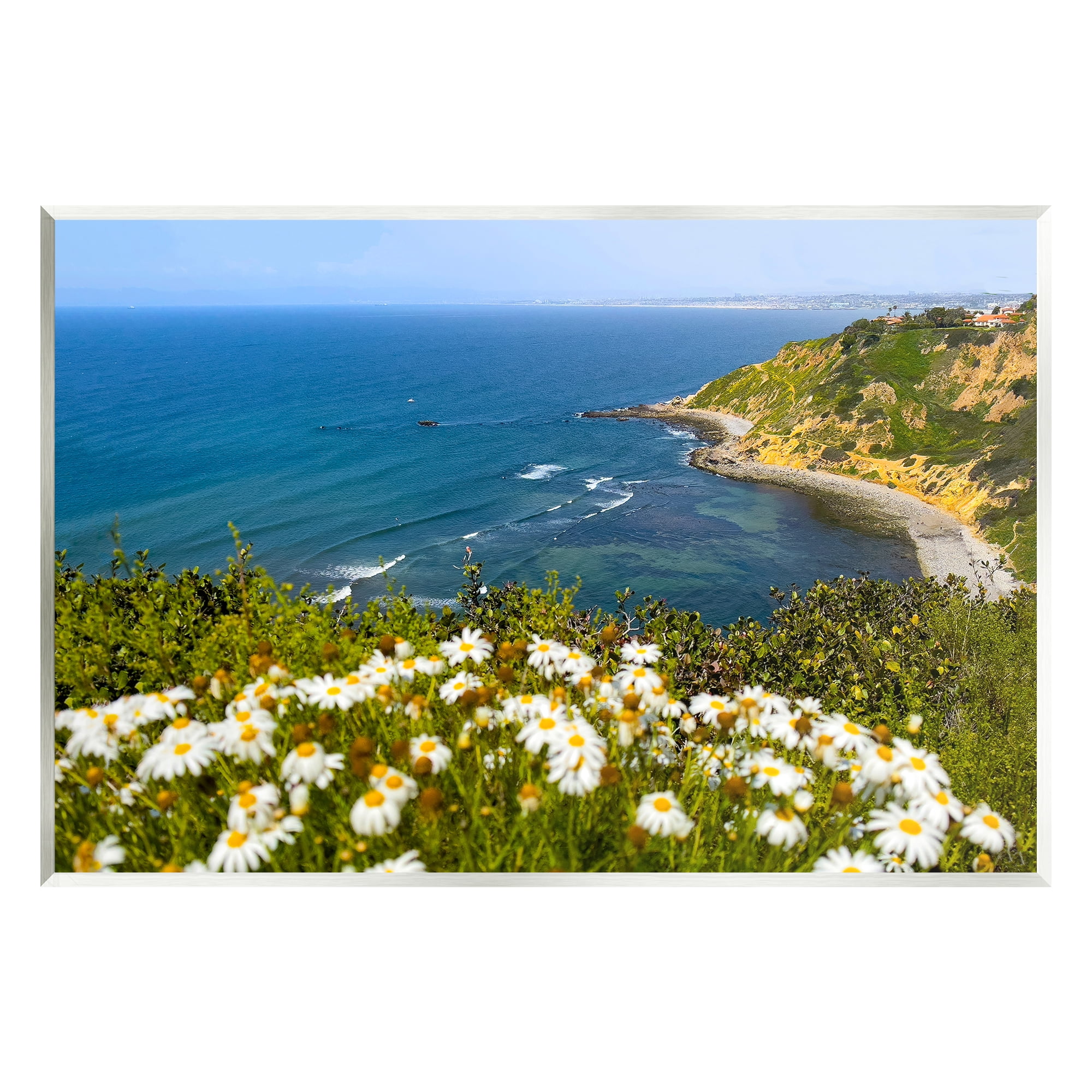 Stupell Industries Meadow over Ocean Tide Landscape Photography Unframed Art Print Wall Art, 19 x 13