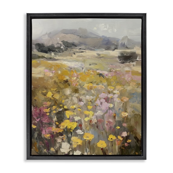 Stupell Industries Contemporary Meadow's Heartbeat Abstraction Black Floating Frame Canvas Art, 17 x 21, by Svetlana Aleynikova