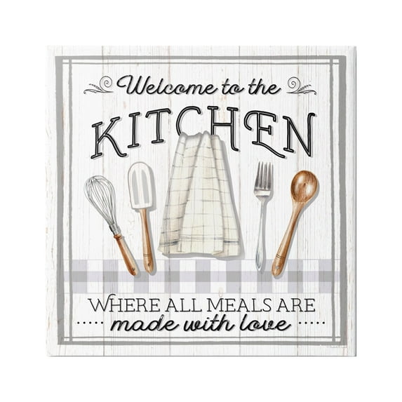 Stupell Industries Meals Made With Love Food & Beverage Painting Gallery Wrapped Canvas Art Print Wall Art, 36 x 36