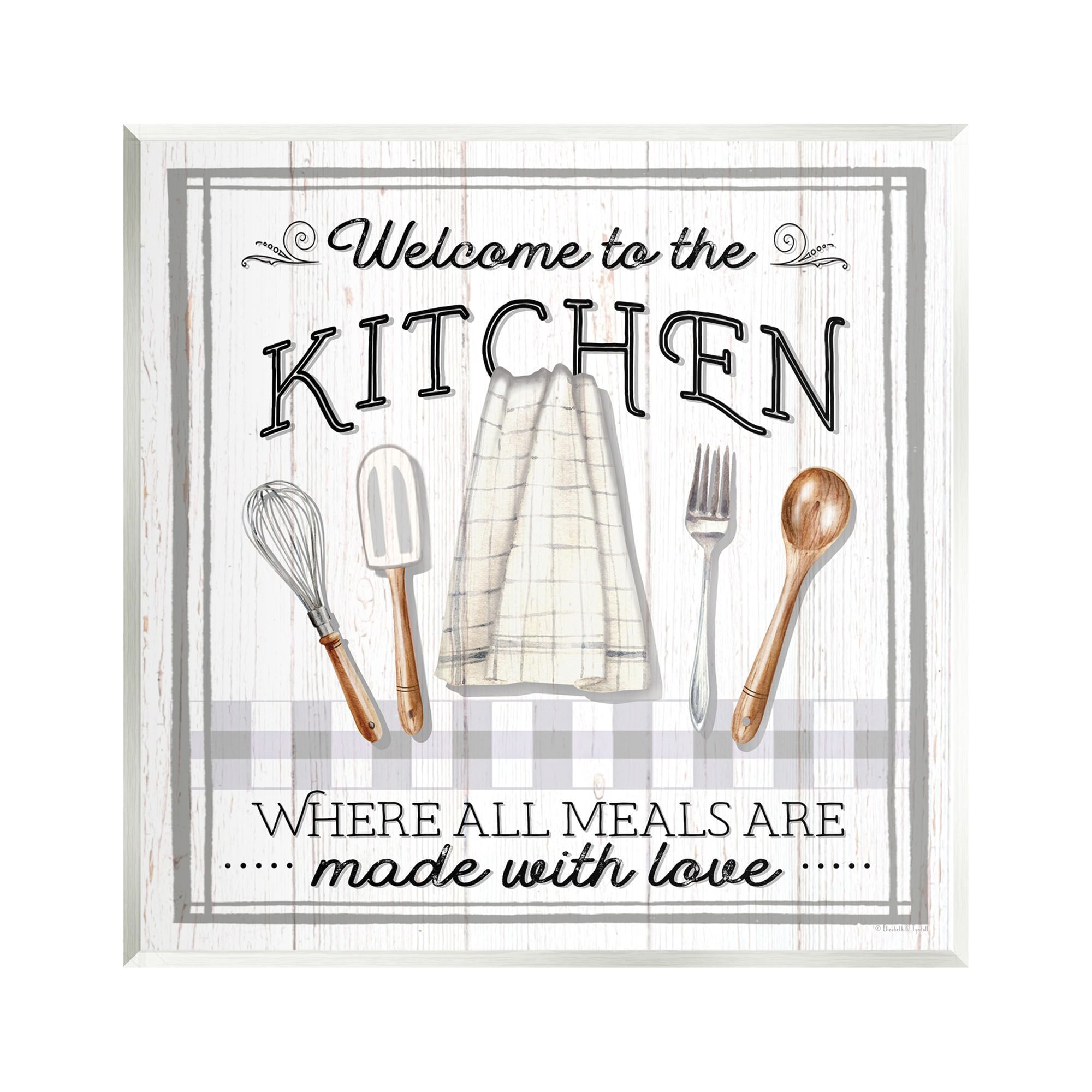 Stupell Industries Meals Made With Love Food & Beverage Painting Unframed Art Print Wall Art, 12 x 12