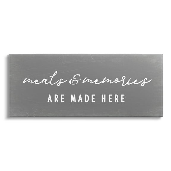Stupell Industries Meals & Memories Family Kitchen Sign Typography Canvas Wall Art, 24 x 10, Design by Daphne Polselli