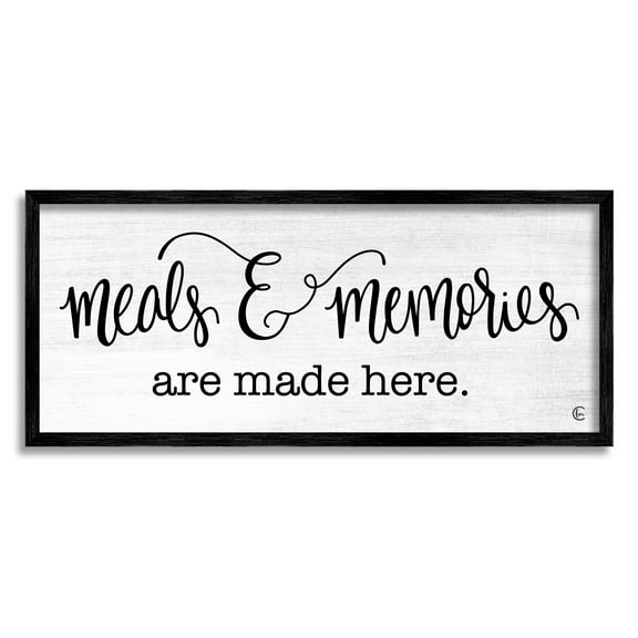 Stupell Industries Meals & Memories Kitchen Food & Beverage Painting Black Framed Art Print Wall Art, 24 x 10