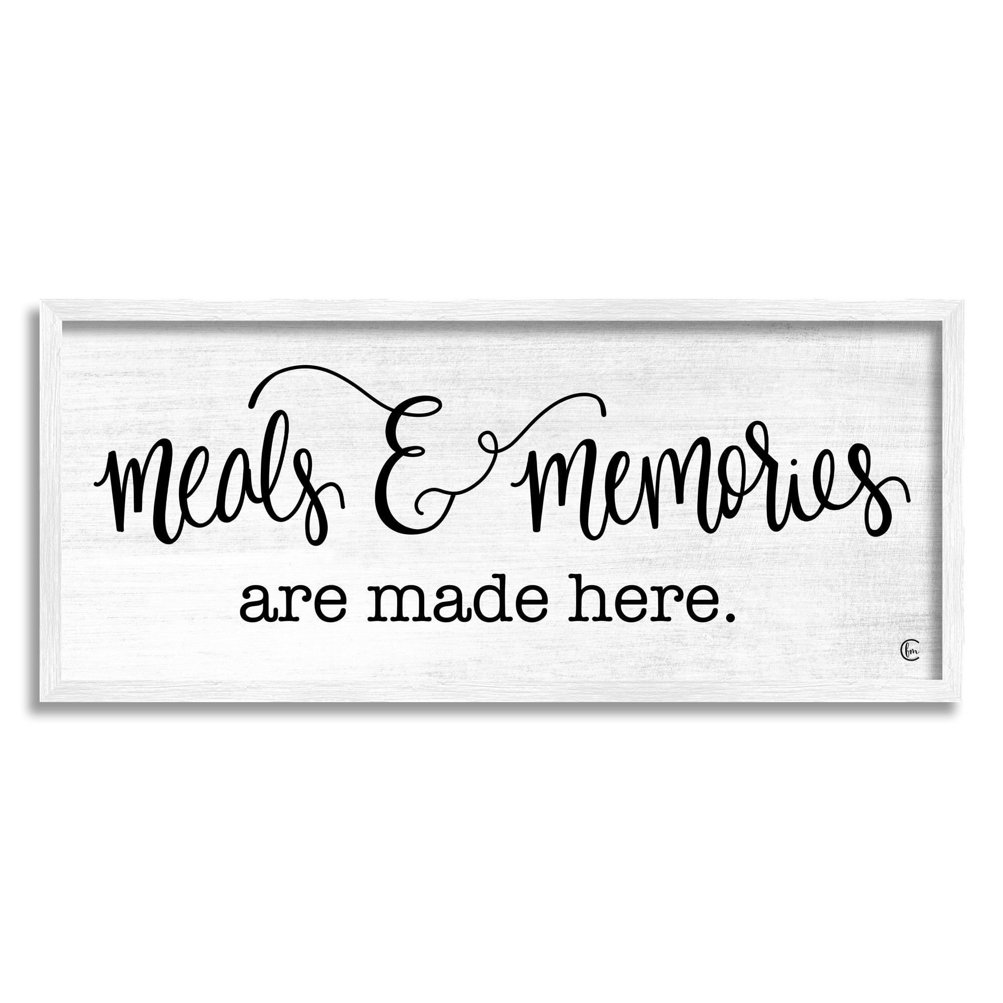 Stupell Industries Meals & Memories Kitchen Food & Beverage Painting White Framed Art Print Wall Art, 24 x 10