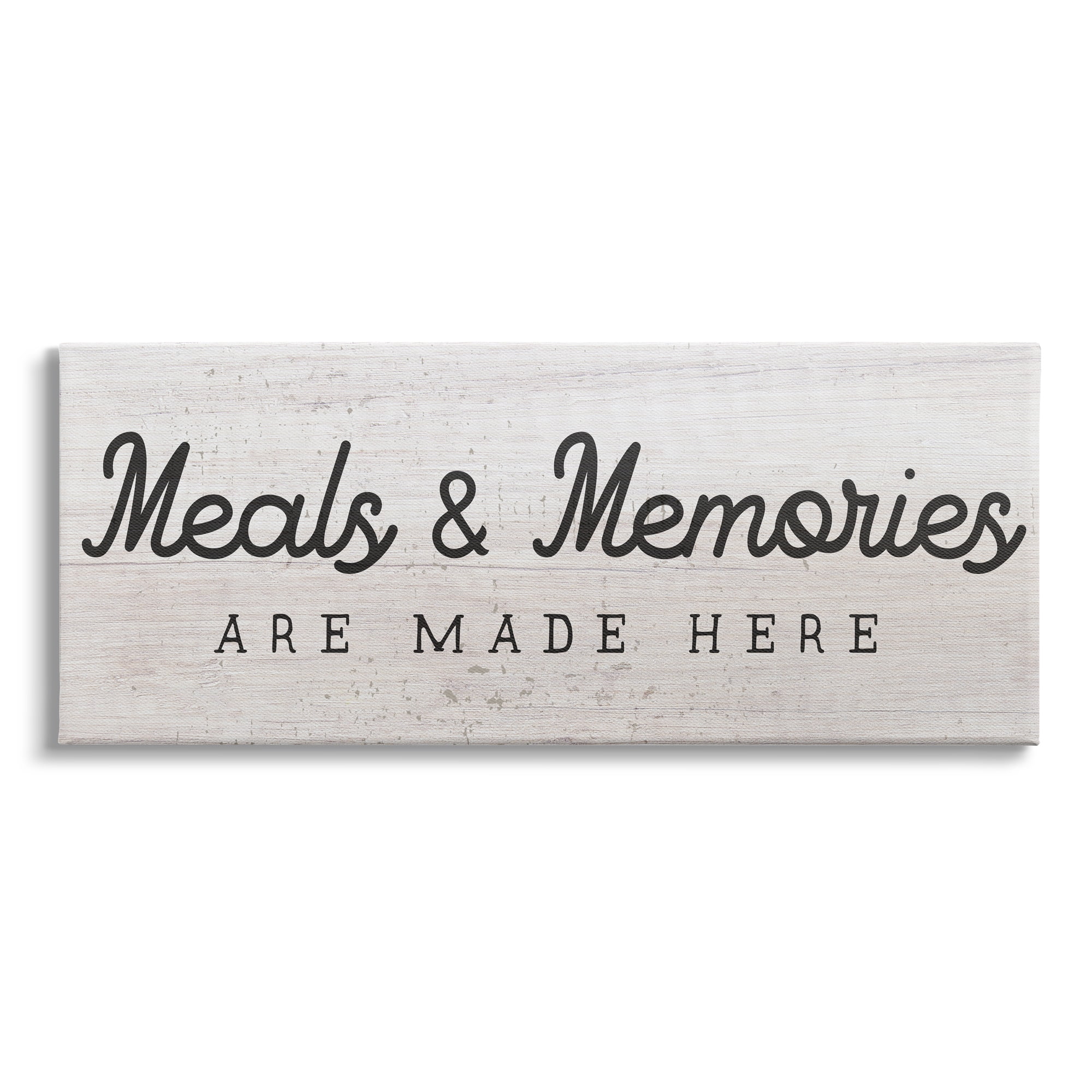 Stupell Industries Meals & Memories Made Here Rustic Kitchen Sign Graphic Art Gallery-Wrapped Canvas Print Wall Art, 40x17, by Daphne Polselli
