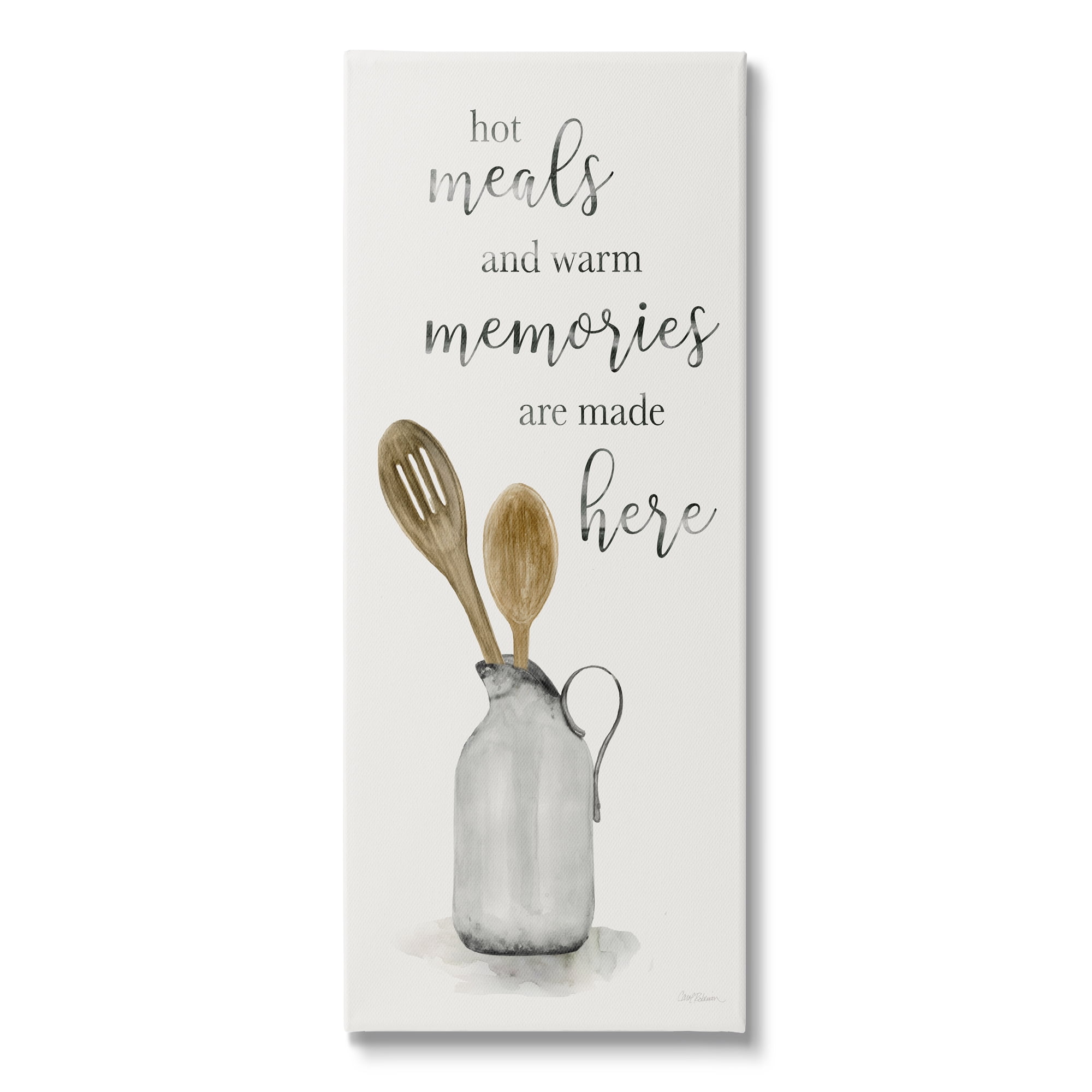 Stupell Industries Meals & Memories Phrase Food & Beverage Painting Gallery Wrapped Canvas Art Print Wall Art, 13 x 30