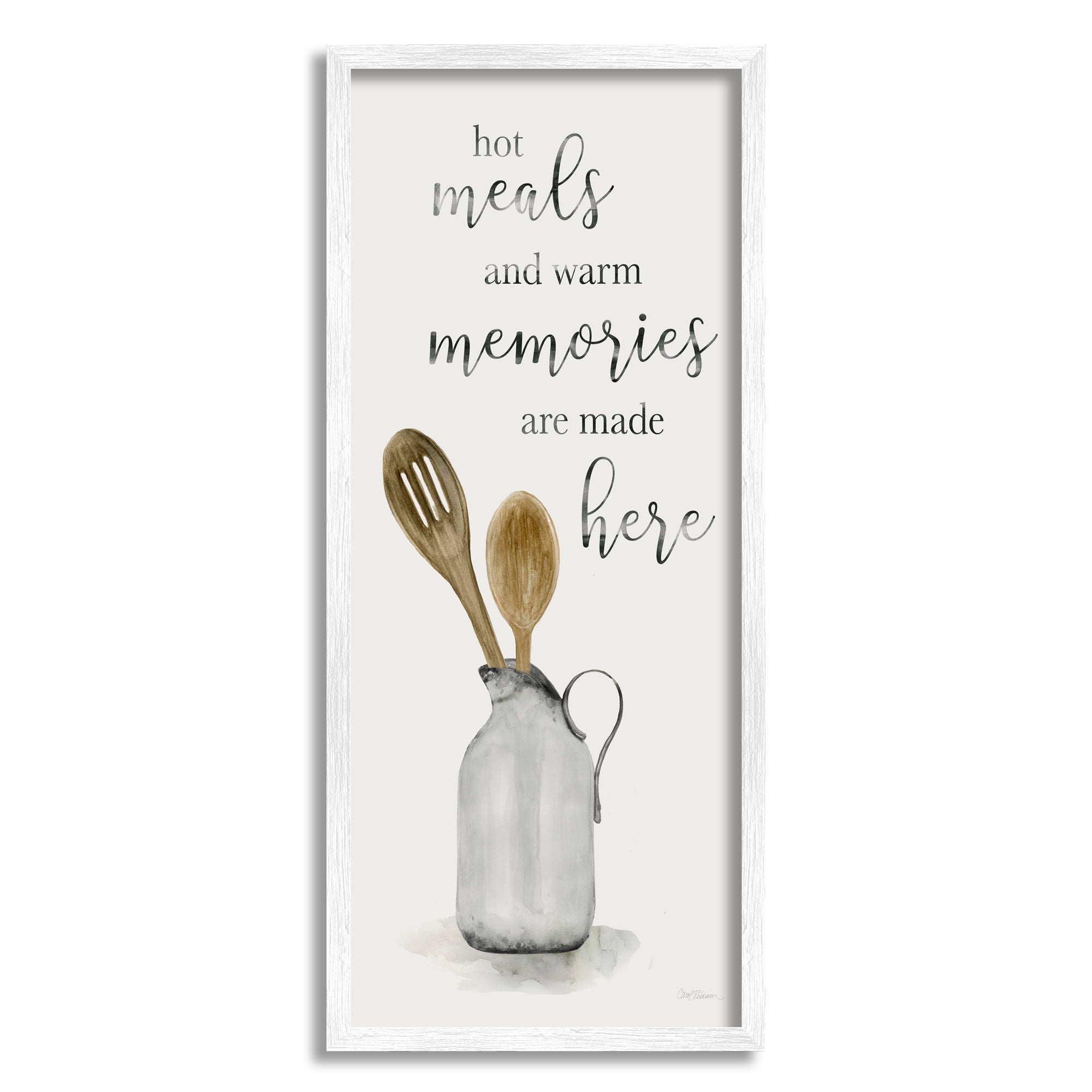 Stupell Industries Meals & Memories Phrase Food & Beverage Painting White Framed Art Print Wall Art, 10 x 24