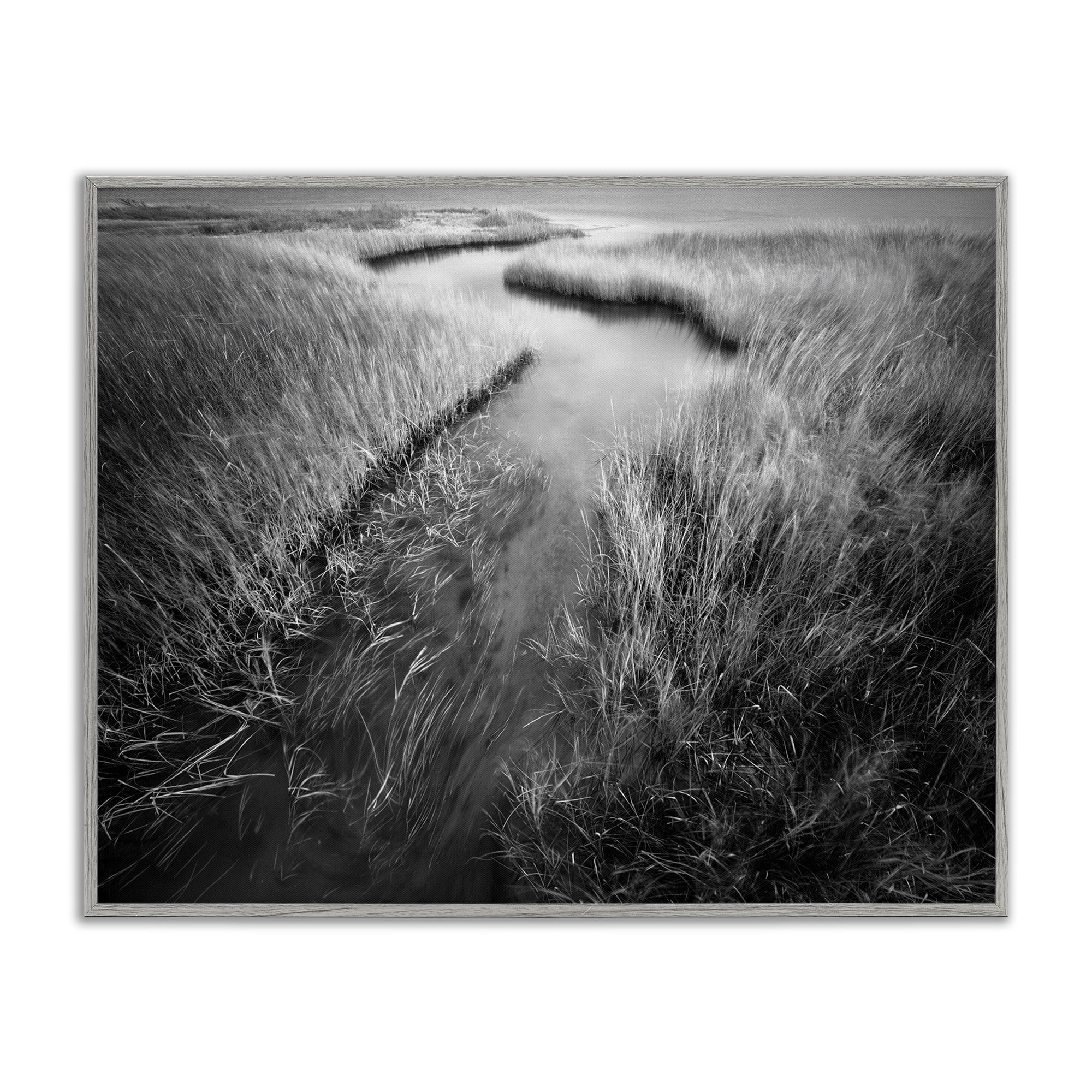 Stupell Industries Meandering Estuary View Landscape Photography Gray Framed Art Print Wall Art, 30 x 24