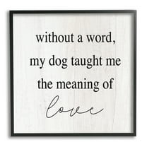 Stupell Industries Meaning Of Love Dog Pet Phrase Inspirational Painting Black Framed Art Print Wall Art